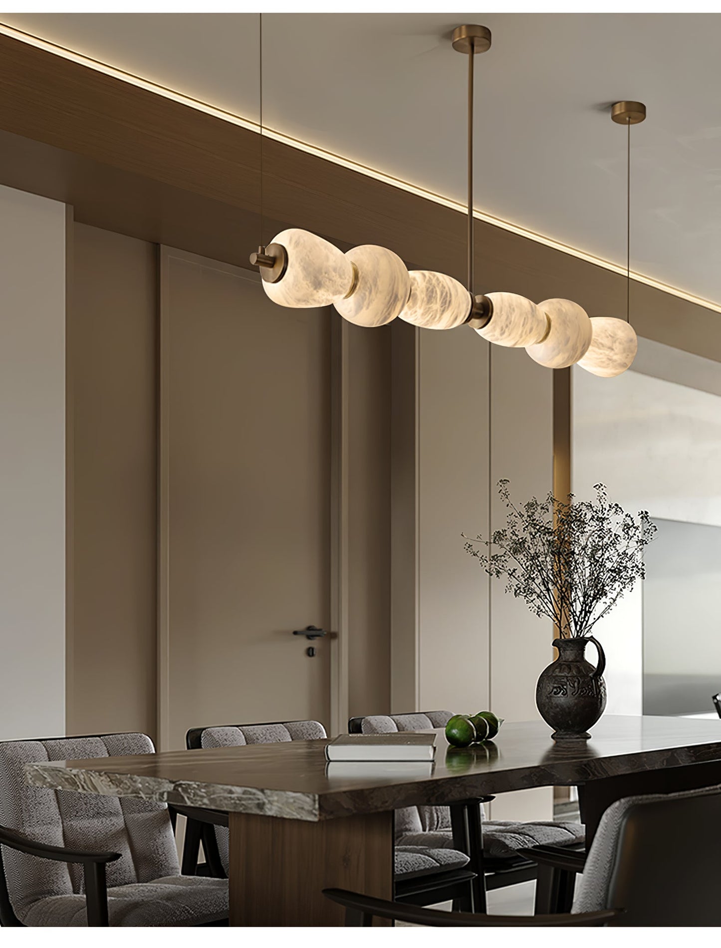 Alabaster Pebble Linear Chandelier - YIOSI