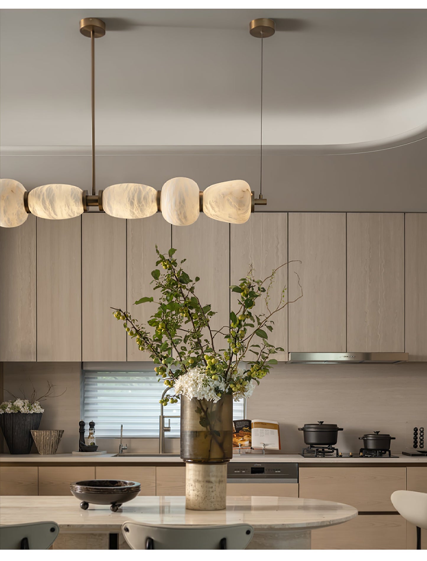 Alabaster Pebble Linear Chandelier - YIOSI