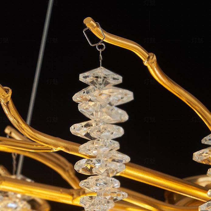 Albero Gold Crystal Chandelier with 8, 10, or 14 Heads