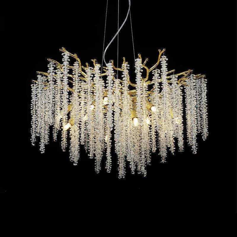 Albero Gold Crystal Chandelier with 8, 10, or 14 Heads