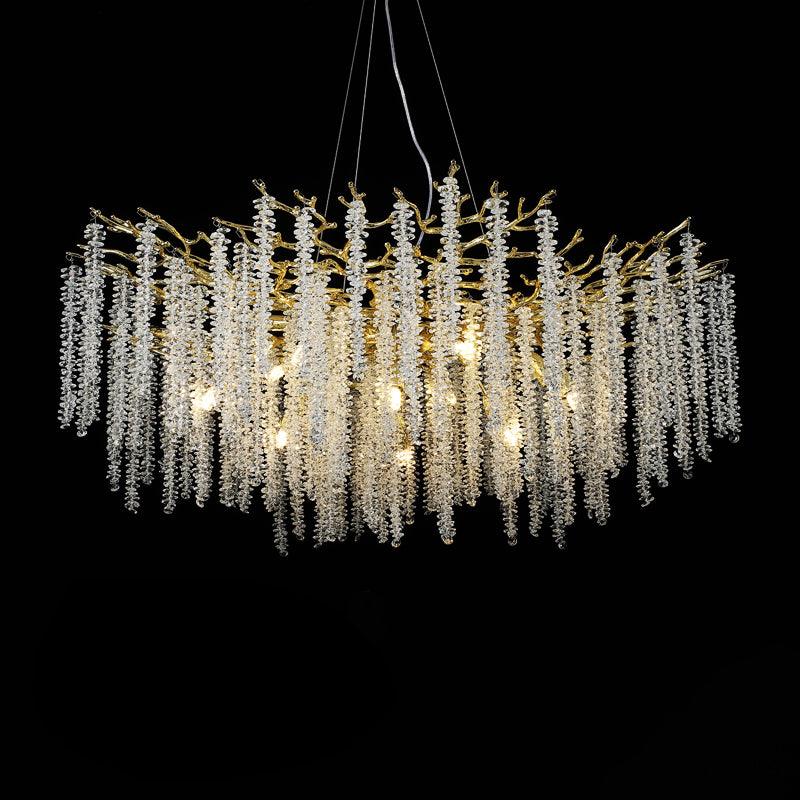 Albero Gold Crystal Chandelier with 8, 10, or 14 Heads