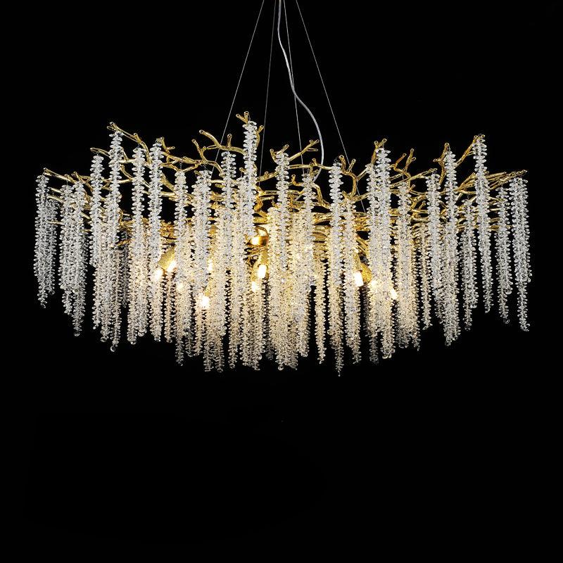 Albero Gold Crystal Chandelier with 8, 10, or 14 Heads