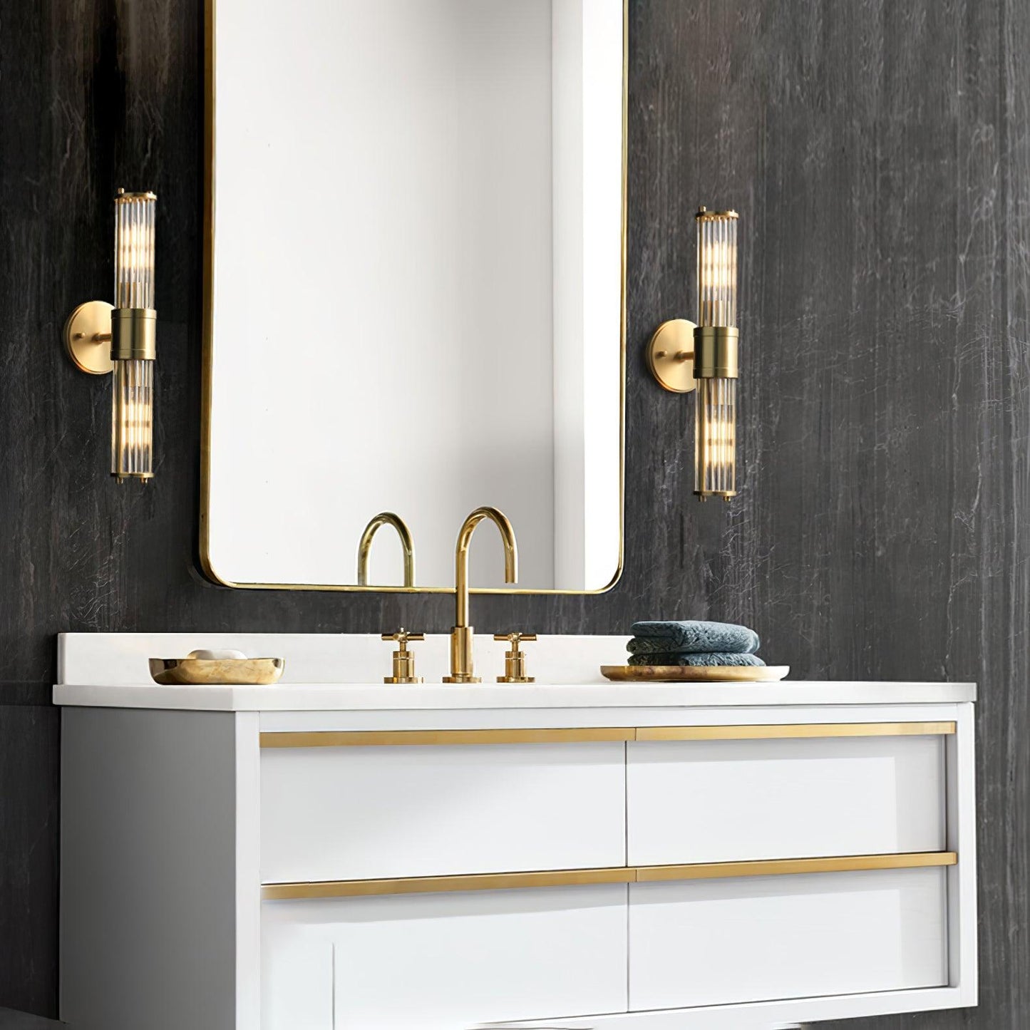 Celeste Brass Cylinder Wall Light – Mid Century Modern Sconce