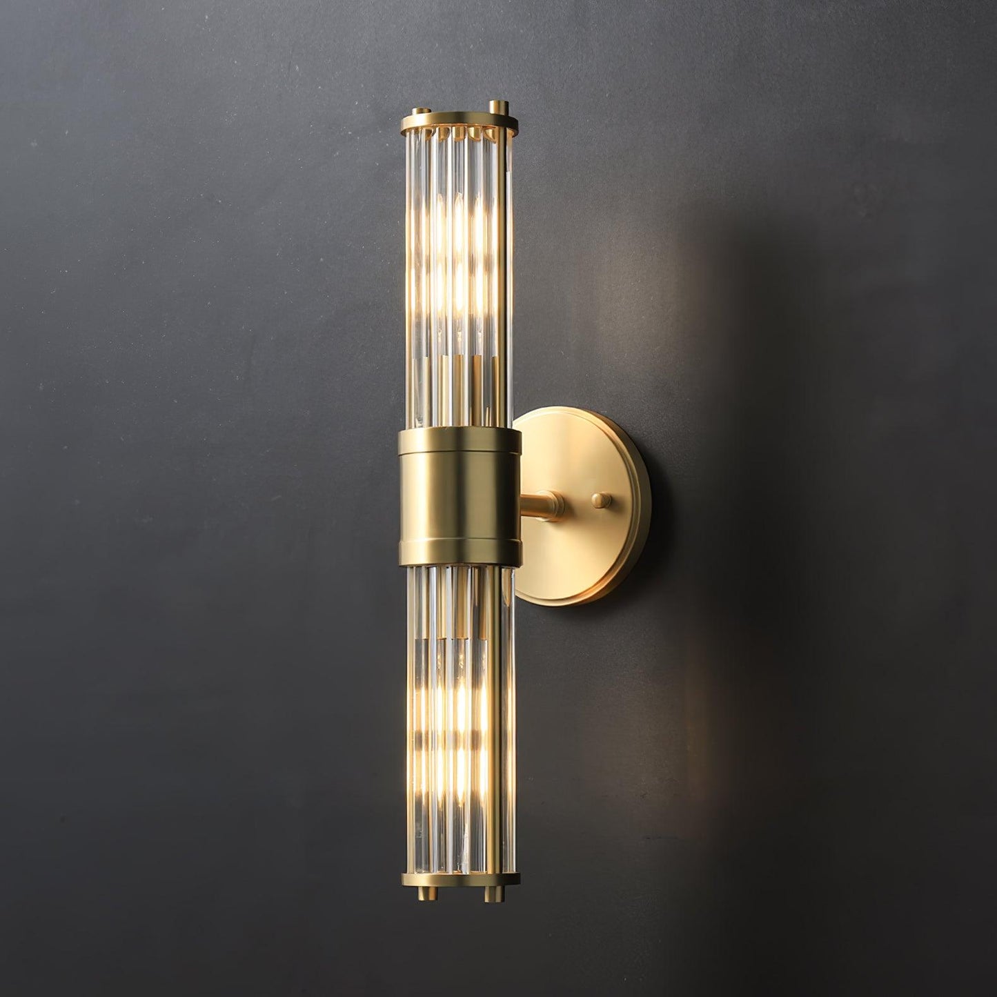 Celeste Brass Cylinder Wall Light – Mid Century Modern Sconce