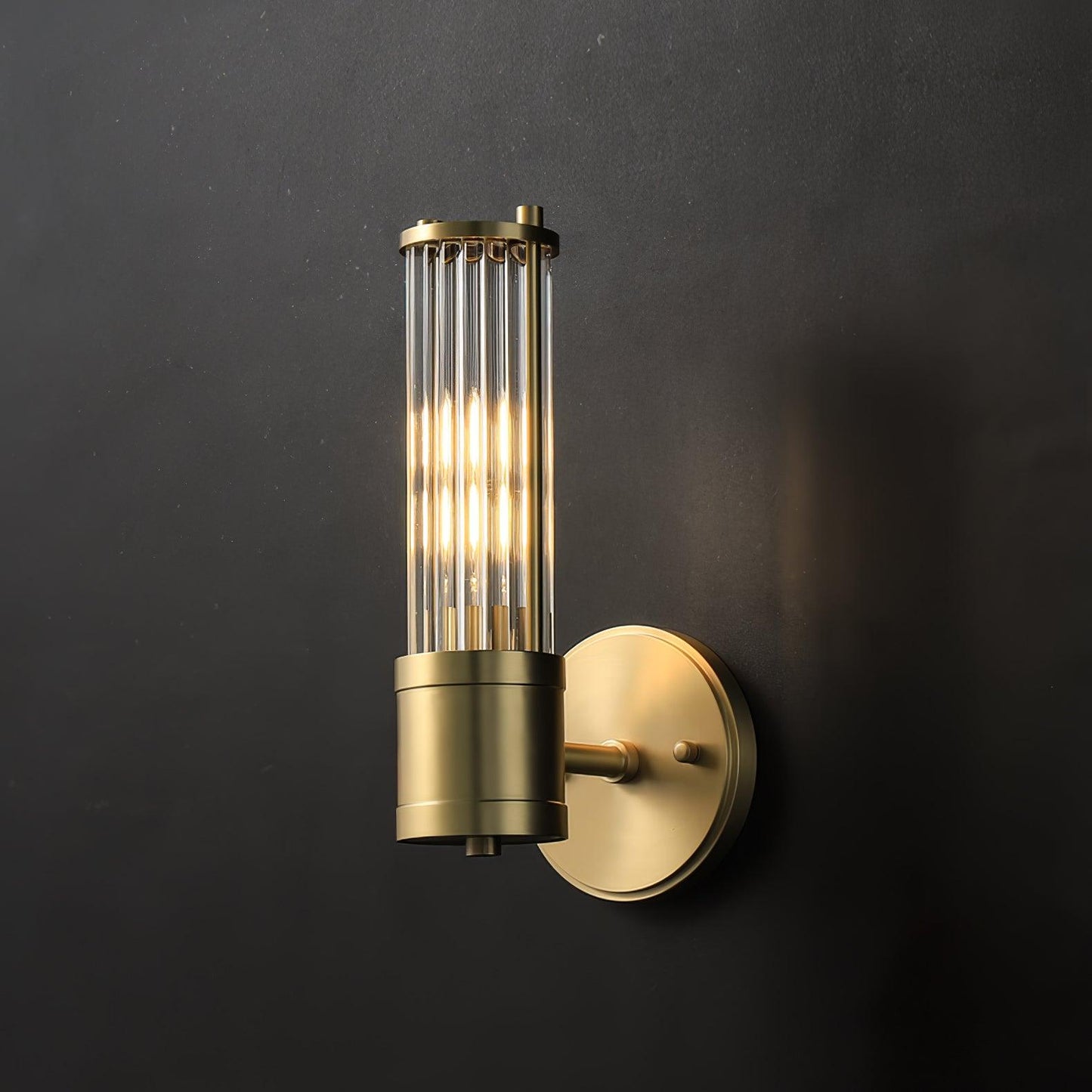 Celeste Brass Cylinder Wall Light – Mid Century Modern Sconce