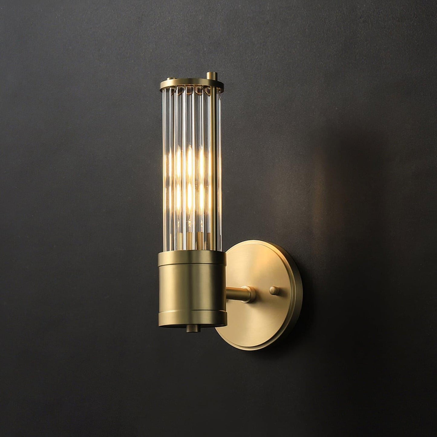 Celeste Brass Cylinder Wall Light – Mid Century Modern Sconce