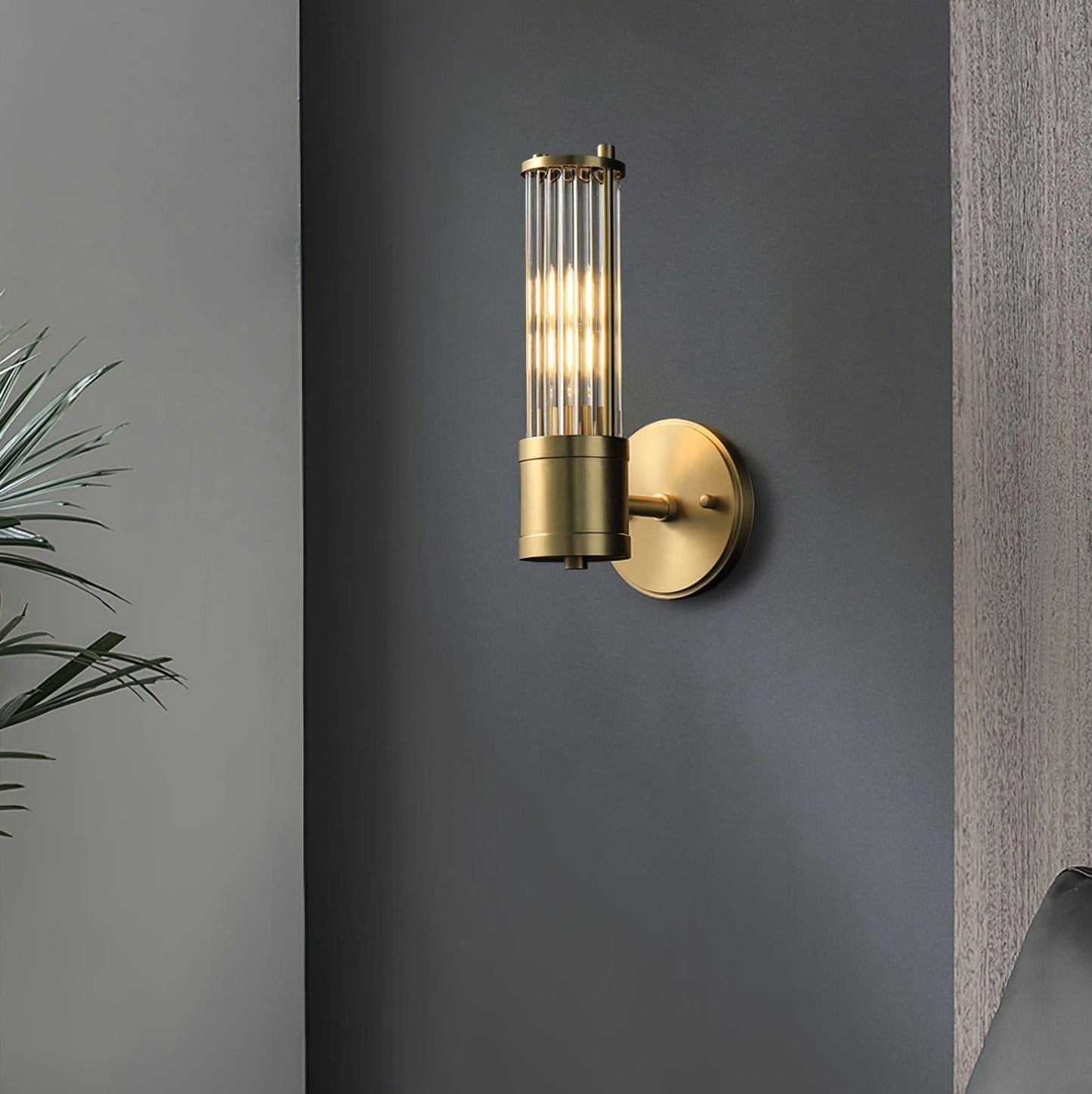 Celeste Brass Cylinder Wall Light – Mid Century Modern Sconce