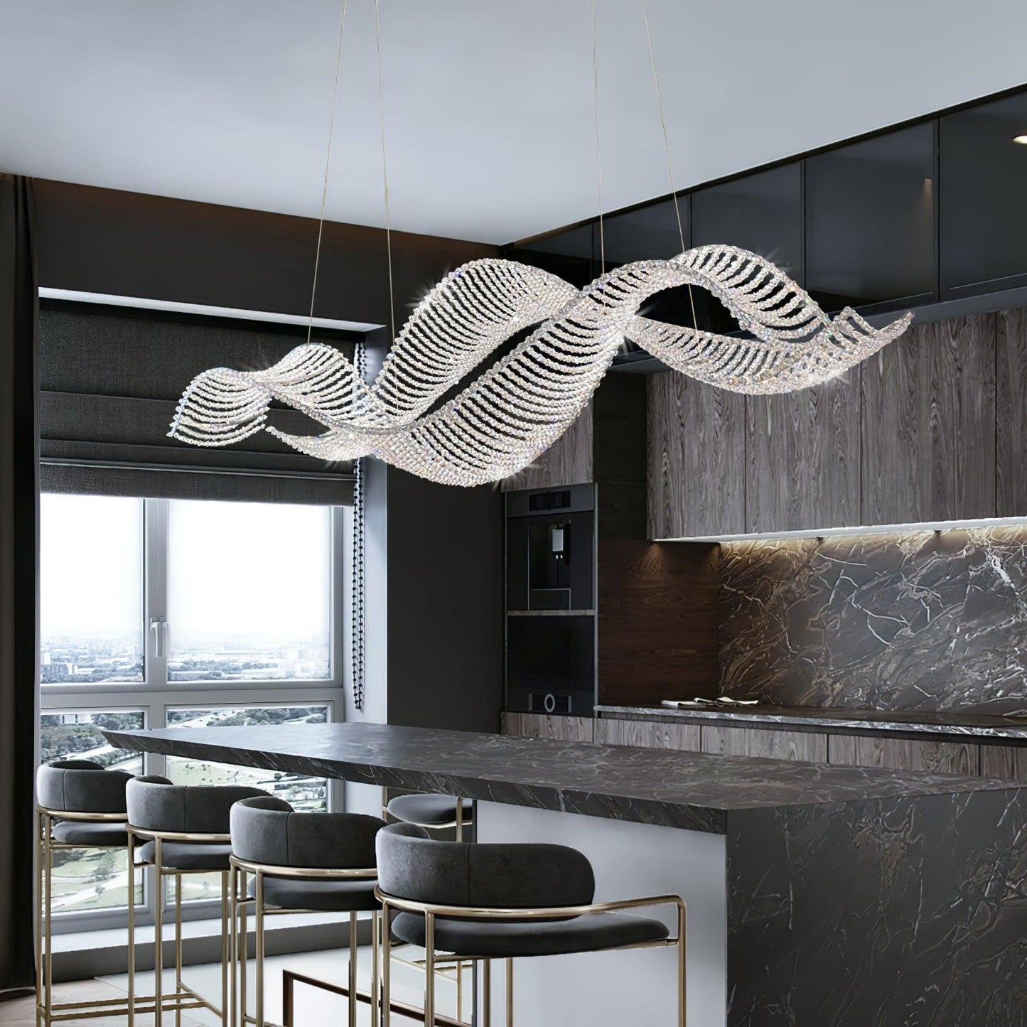Alon Crystal Chandelier Luxury LED Pendant Light