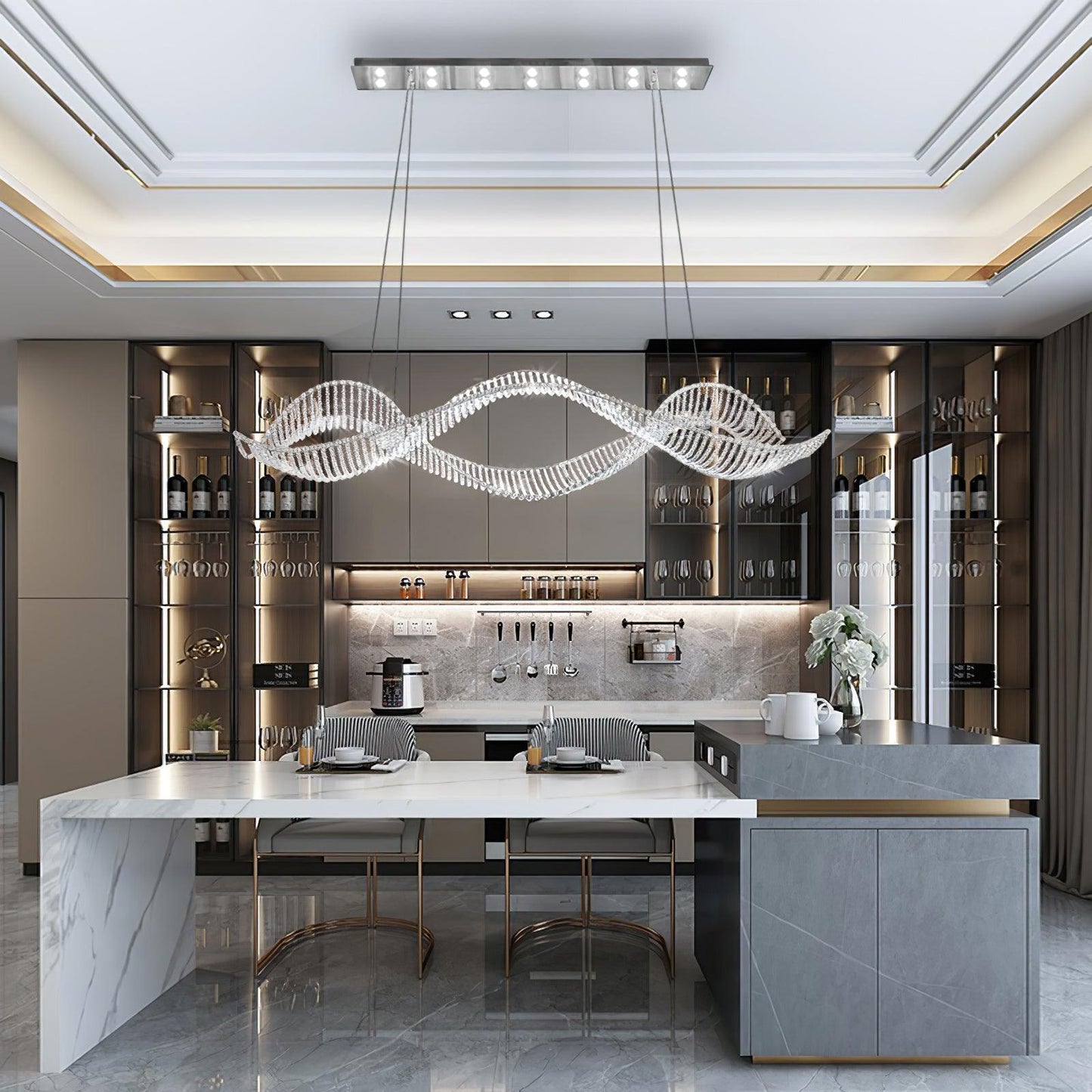 Alon Crystal Chandelier Luxury LED Pendant Light