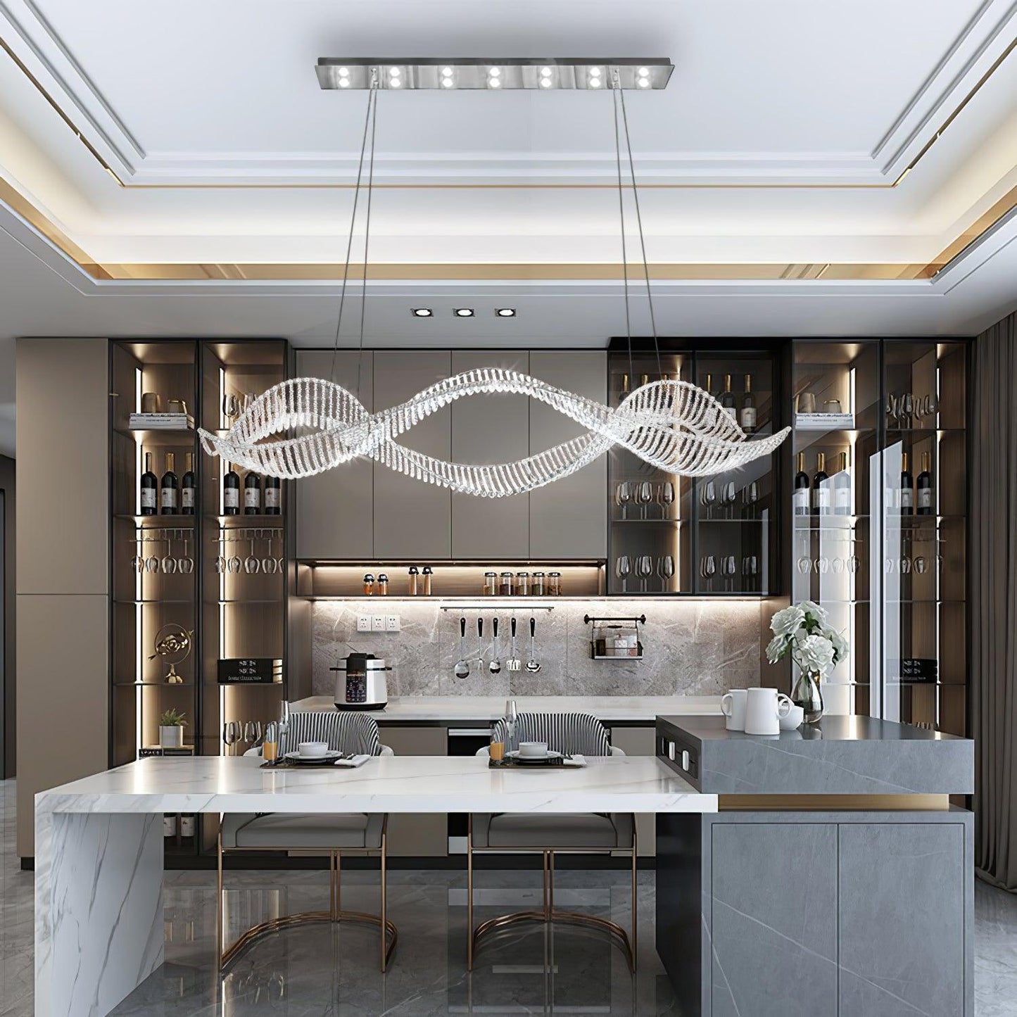 Alon Crystal Chandelier Luxury LED Pendant Light
