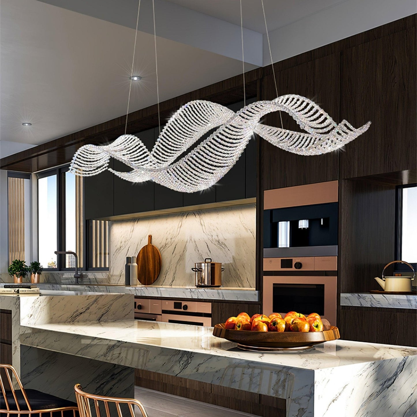 Alon Crystal Chandelier Luxury LED Pendant Light
