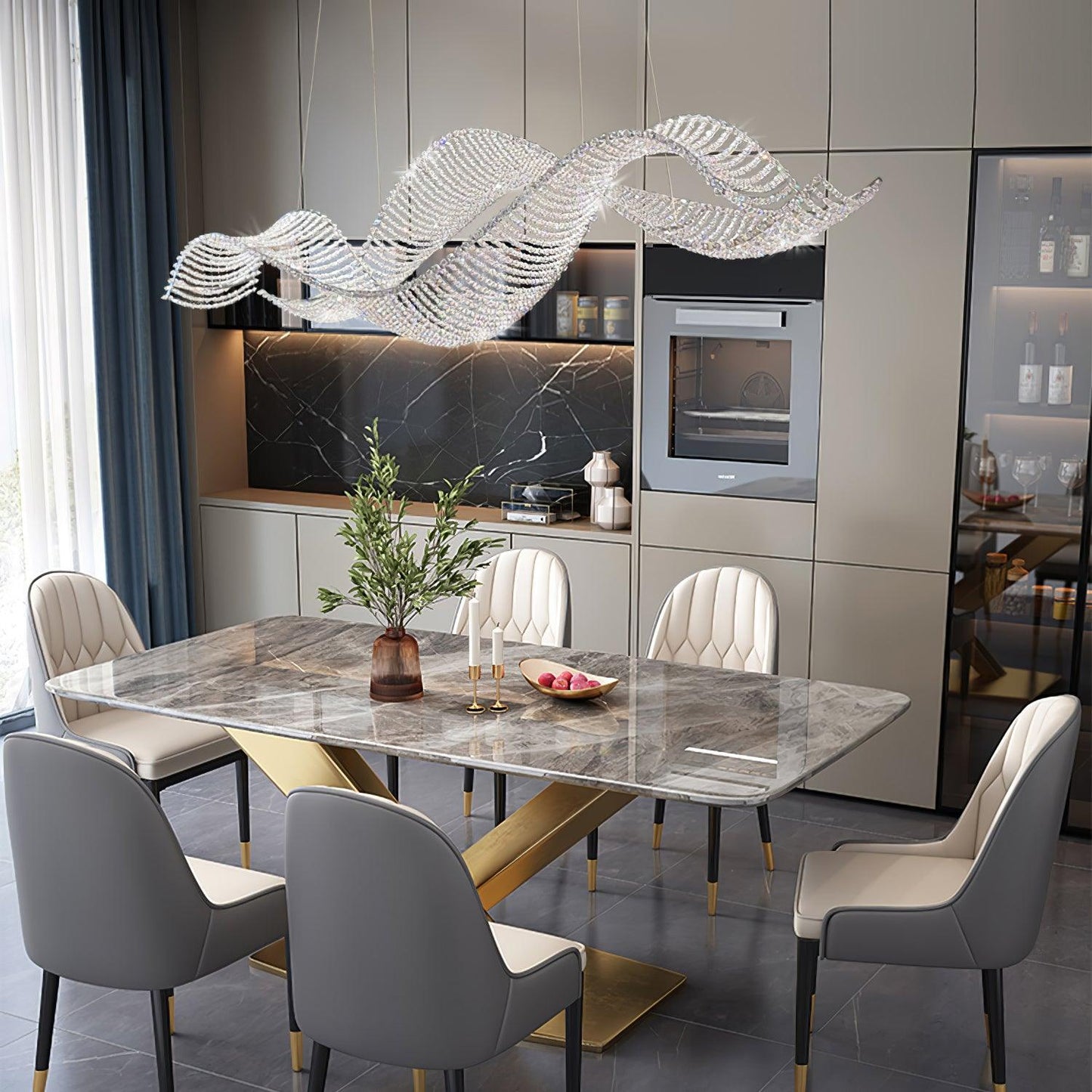 Alon Crystal Chandelier Luxury LED Pendant Light
