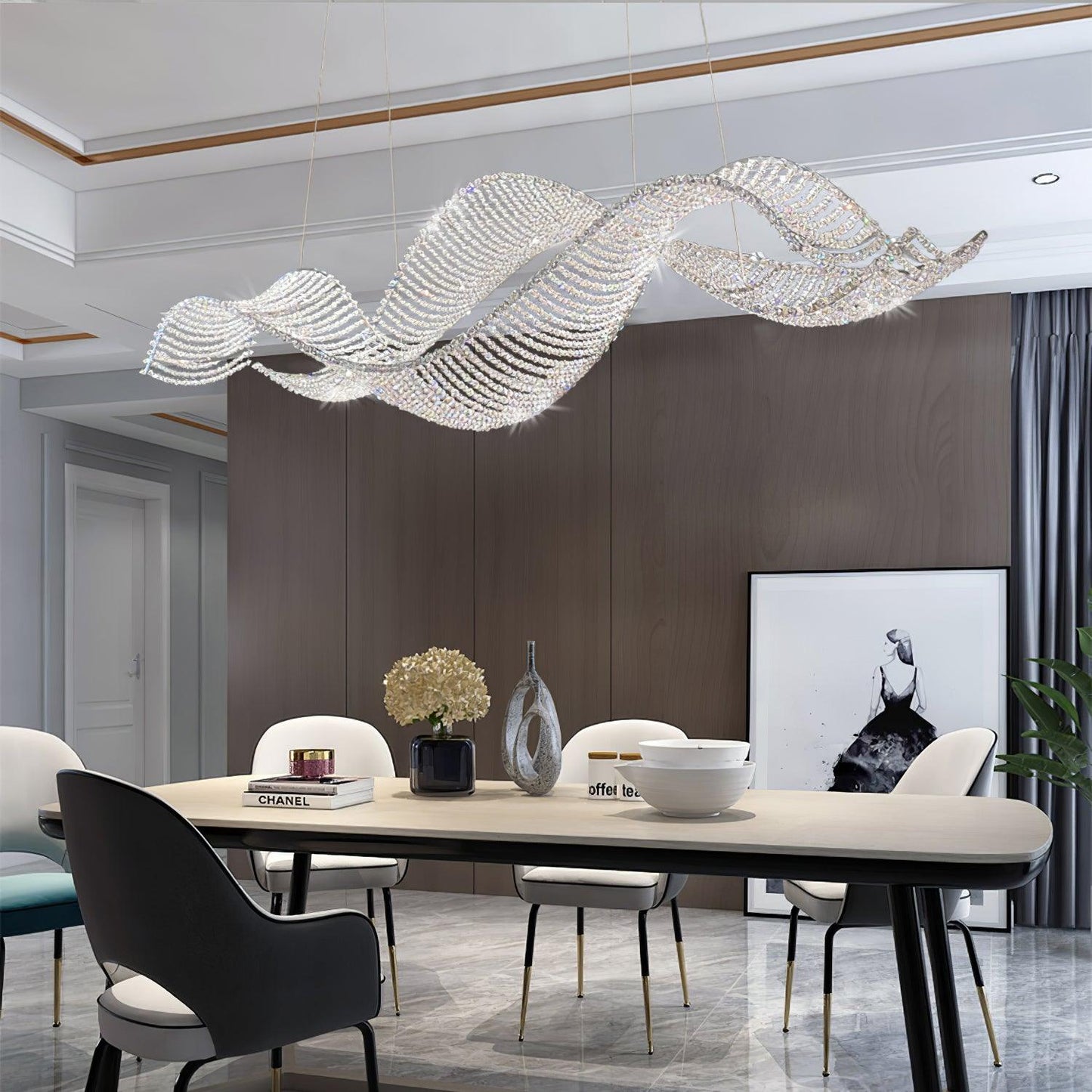Alon Crystal Chandelier Luxury LED Pendant Light