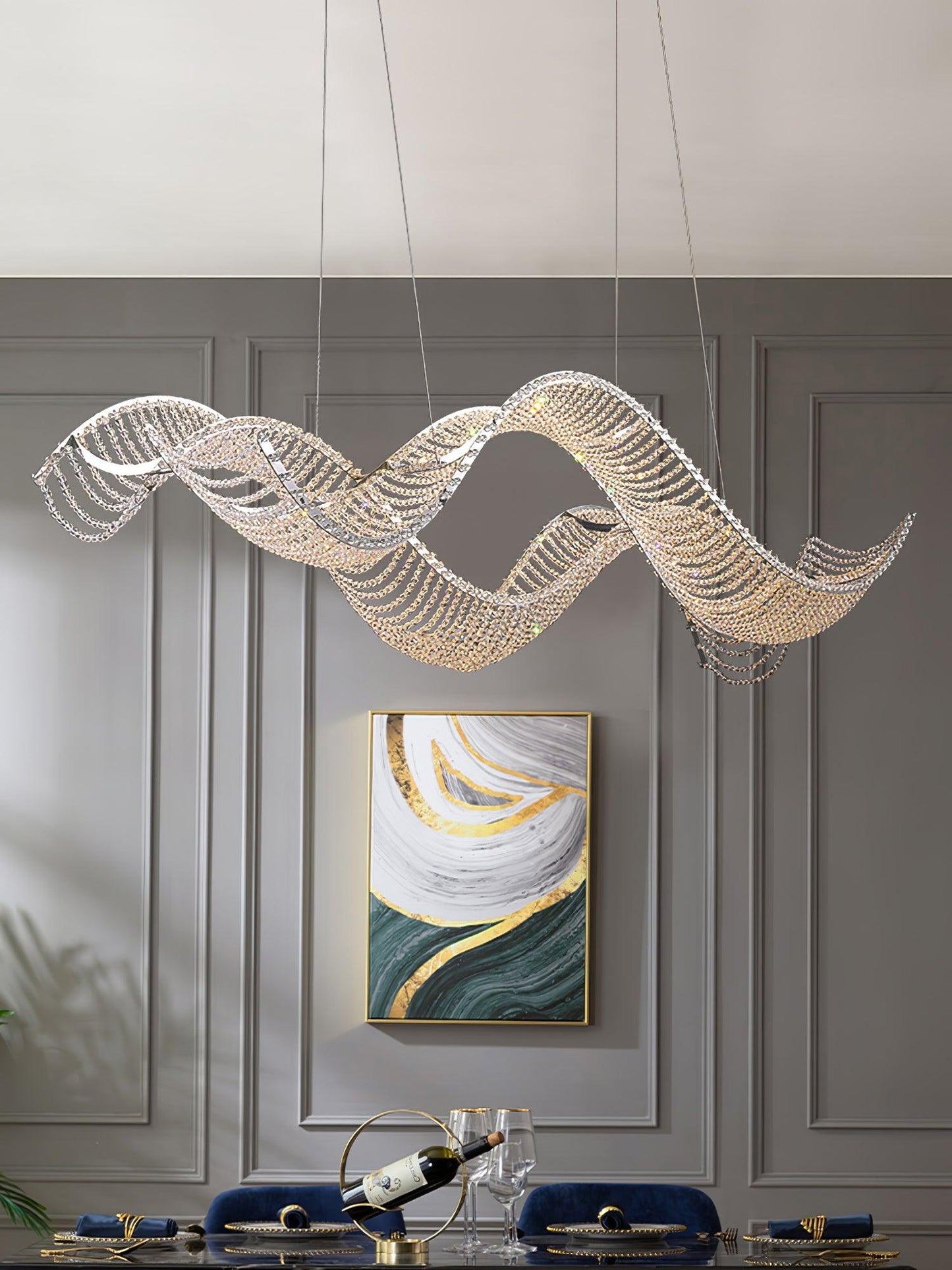 Alon Crystal Chandelier Luxury LED Pendant Light