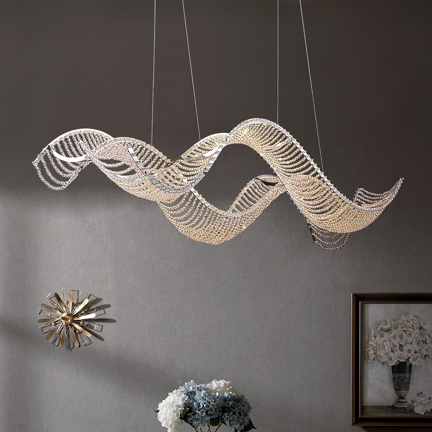 Alon Crystal Chandelier Luxury LED Pendant Light