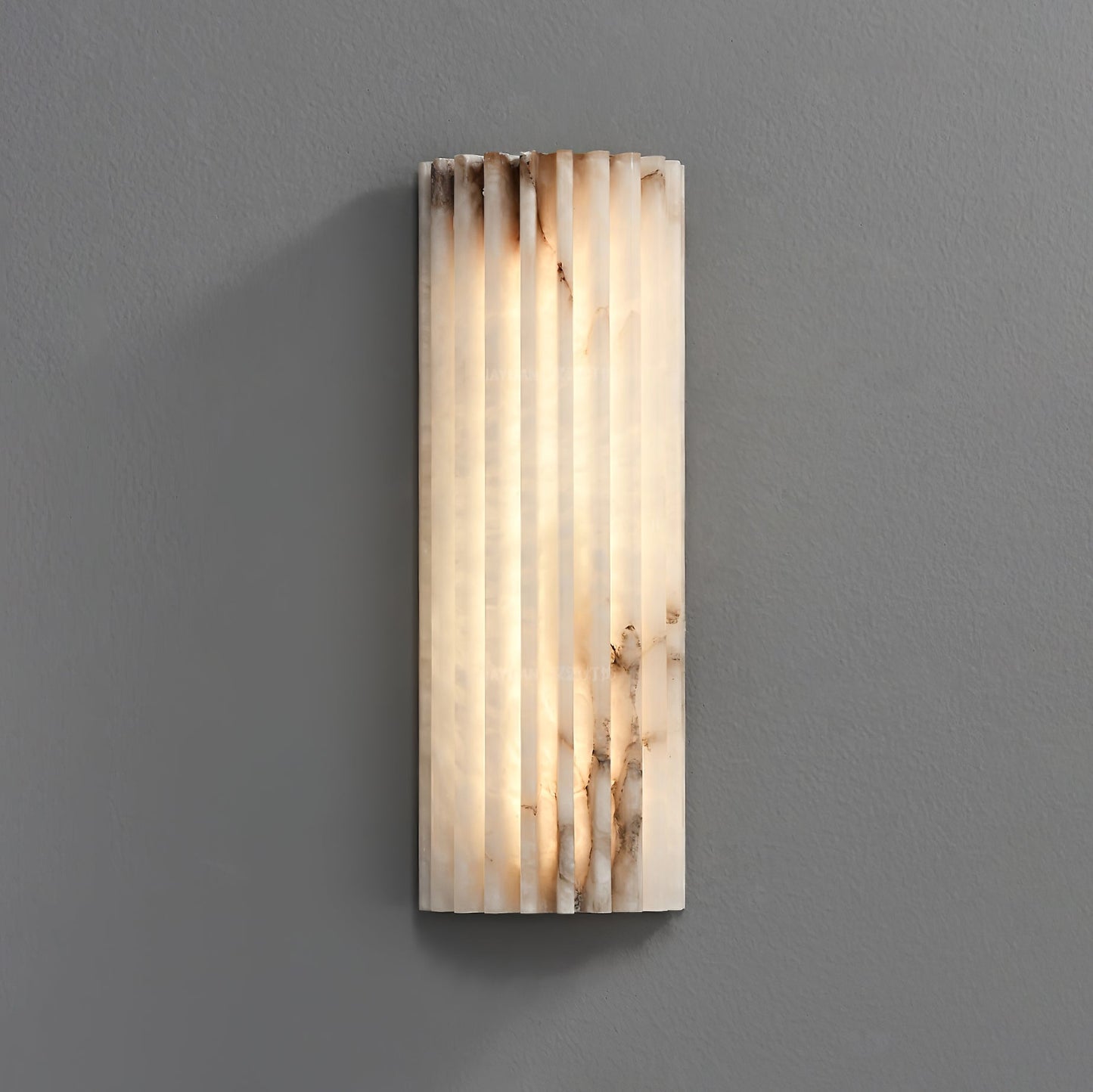Alvia Alabaster Hand‑Carved Wall Light with Integrated LED