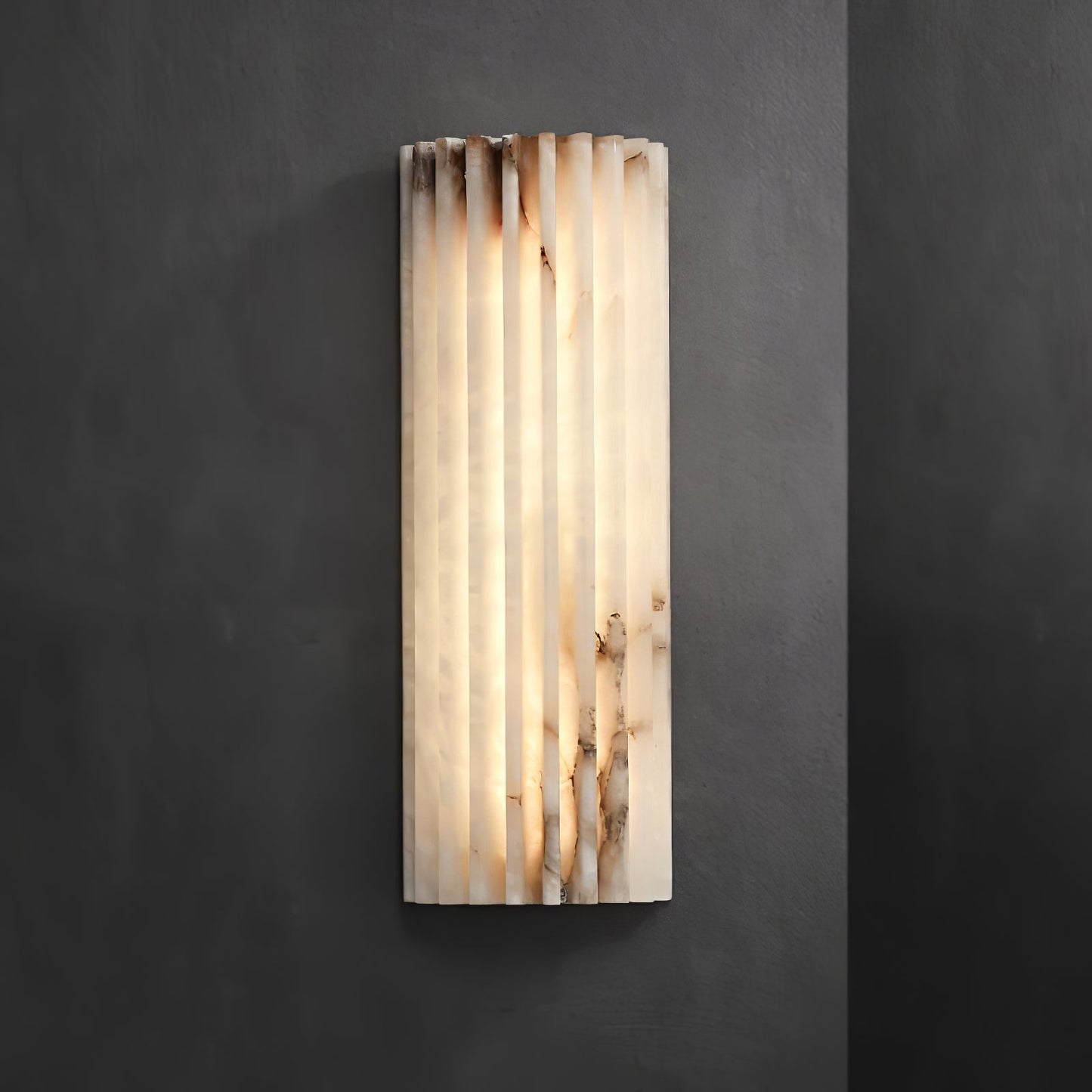 Alvia Alabaster Hand‑Carved Wall Light with Integrated LED