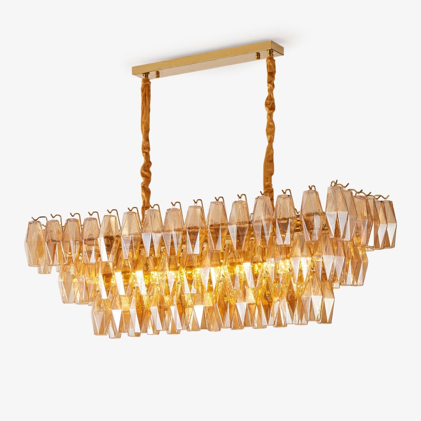 Amber Prism Glass Chandelier - YIOSI