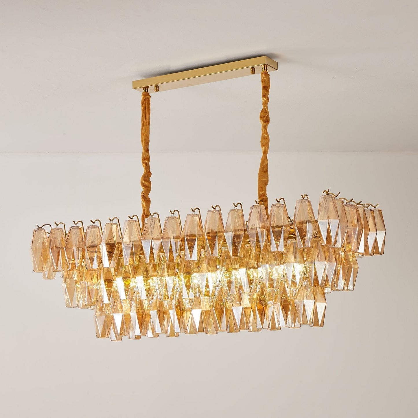 Amber Prism Glass Chandelier - YIOSI