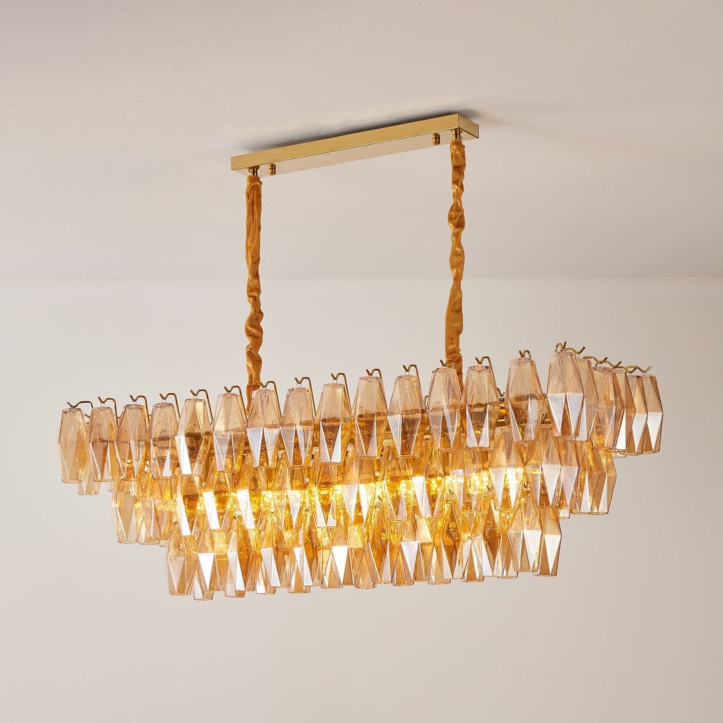 Amber Prism Glass Chandelier - YIOSI