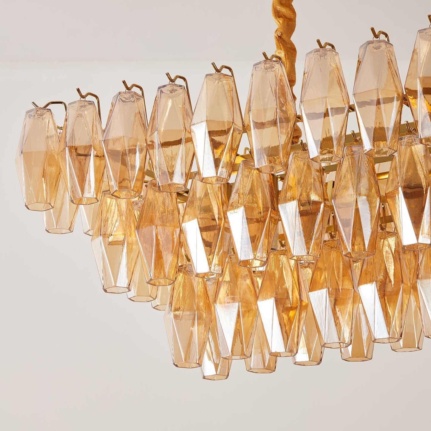Amber Prism Glass Chandelier - YIOSI