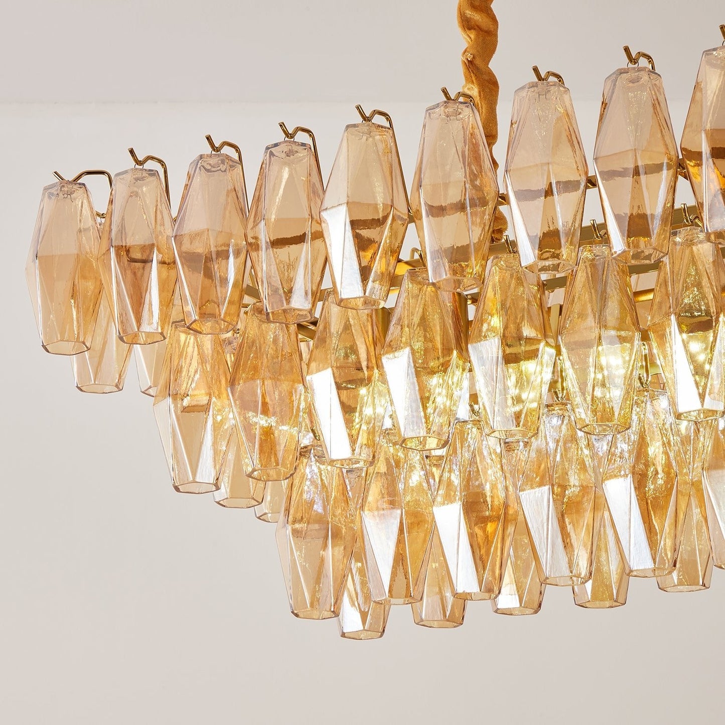 Amber Prism Glass Chandelier - YIOSI