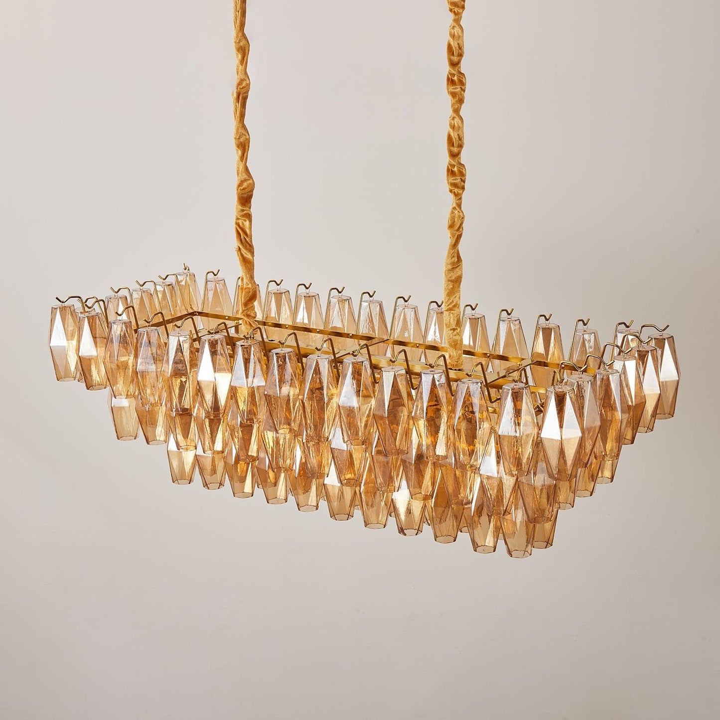 Amber Prism Glass Chandelier - YIOSI