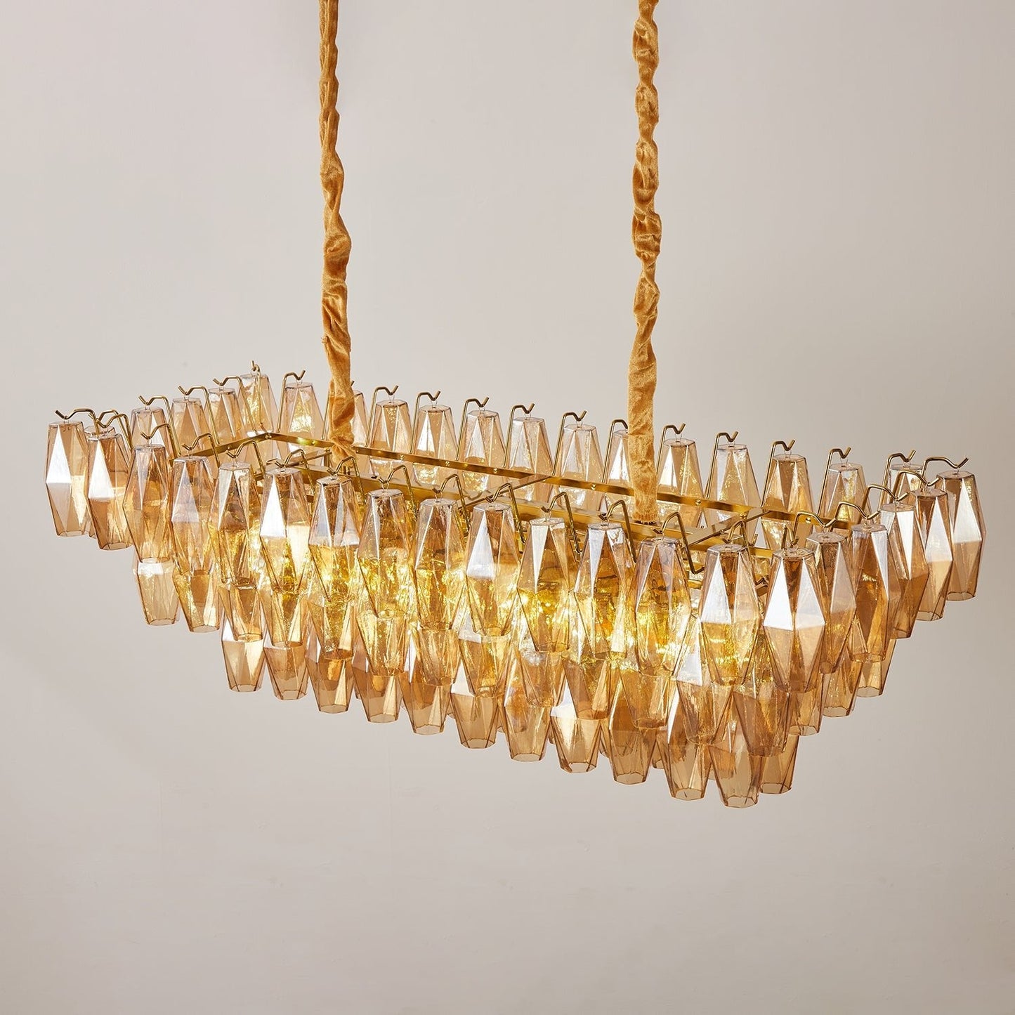 Amber Prism Glass Chandelier - YIOSI