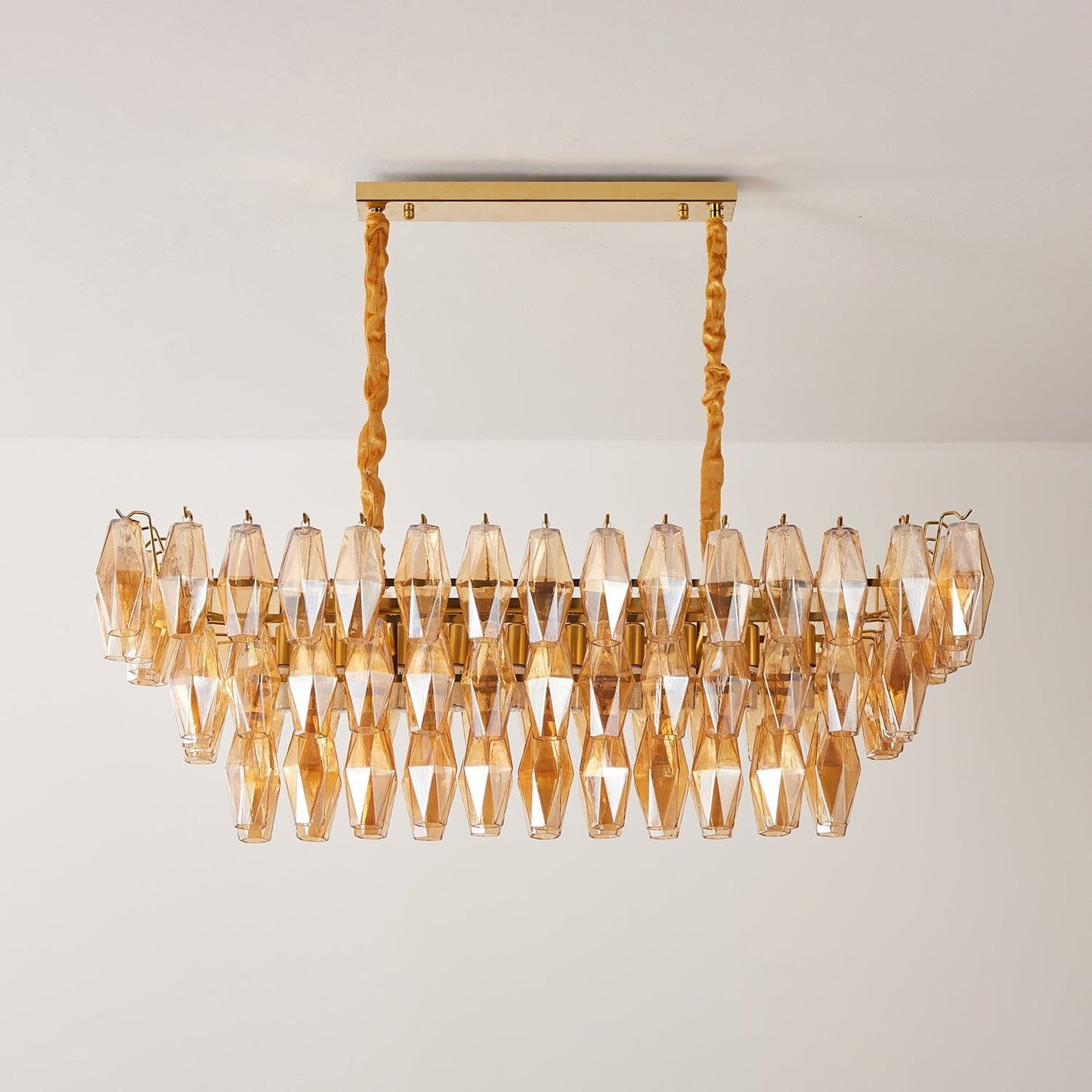 Amber Prism Glass Chandelier - YIOSI