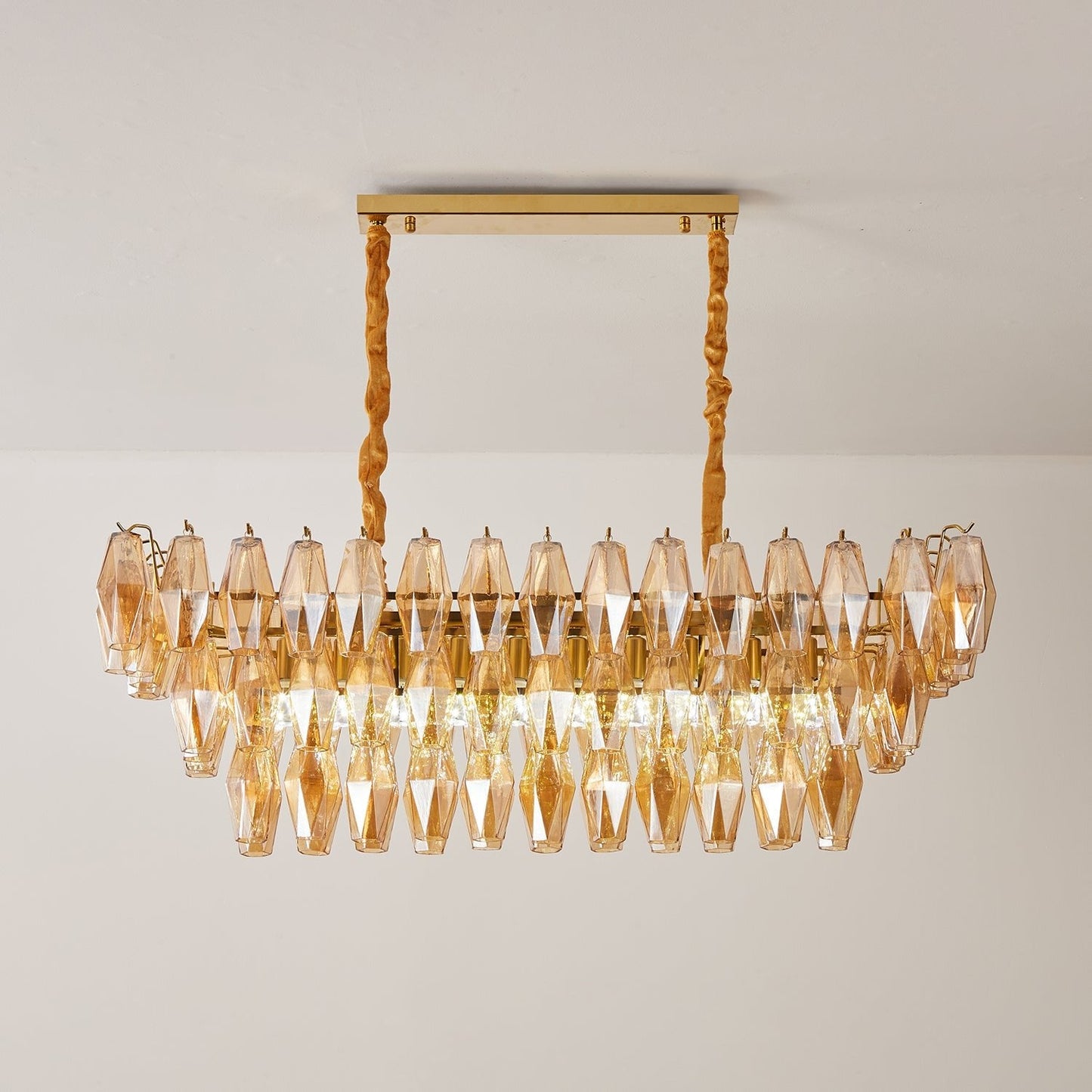 Amber Prism Glass Chandelier - YIOSI