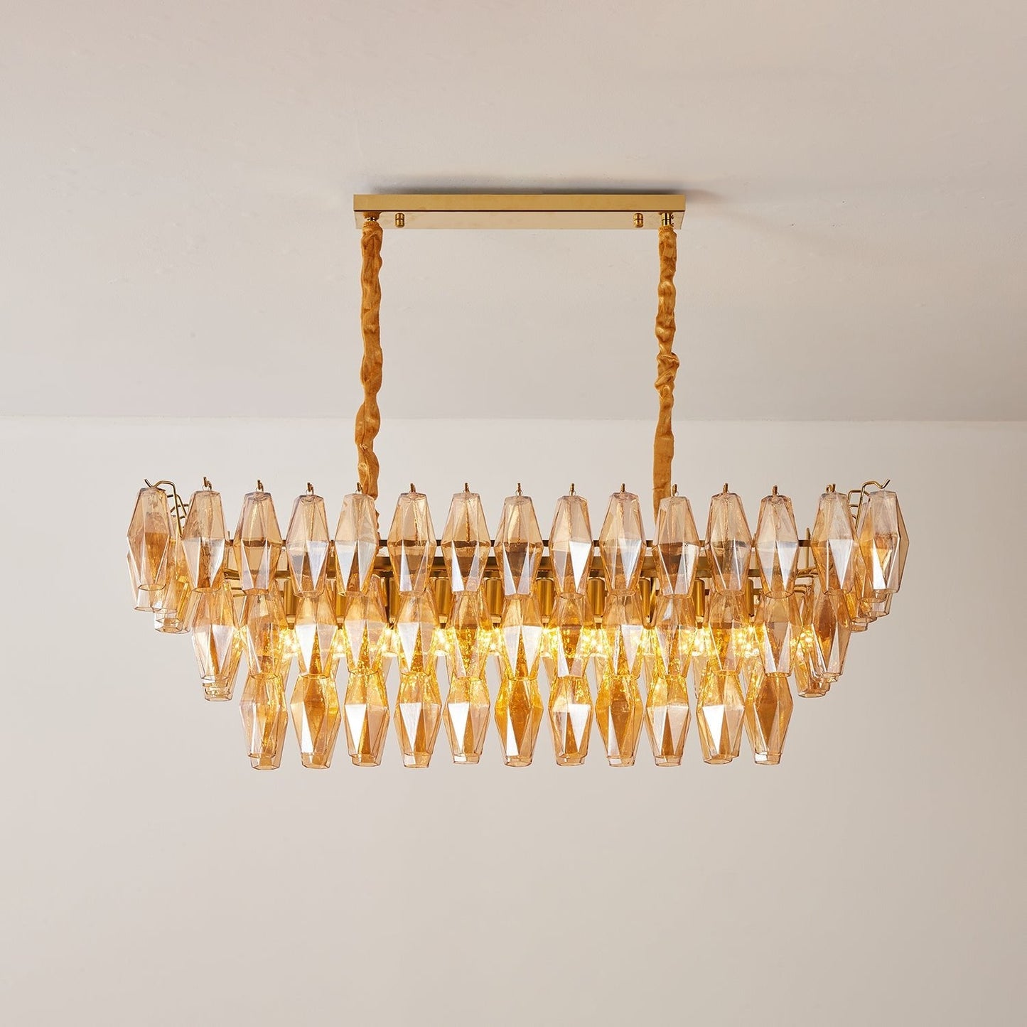 Amber Prism Glass Chandelier - YIOSI