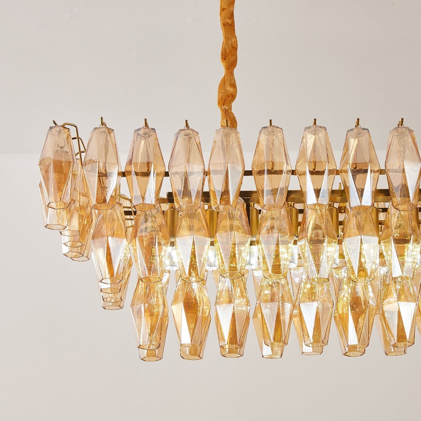 Amber Prism Glass Chandelier - YIOSI