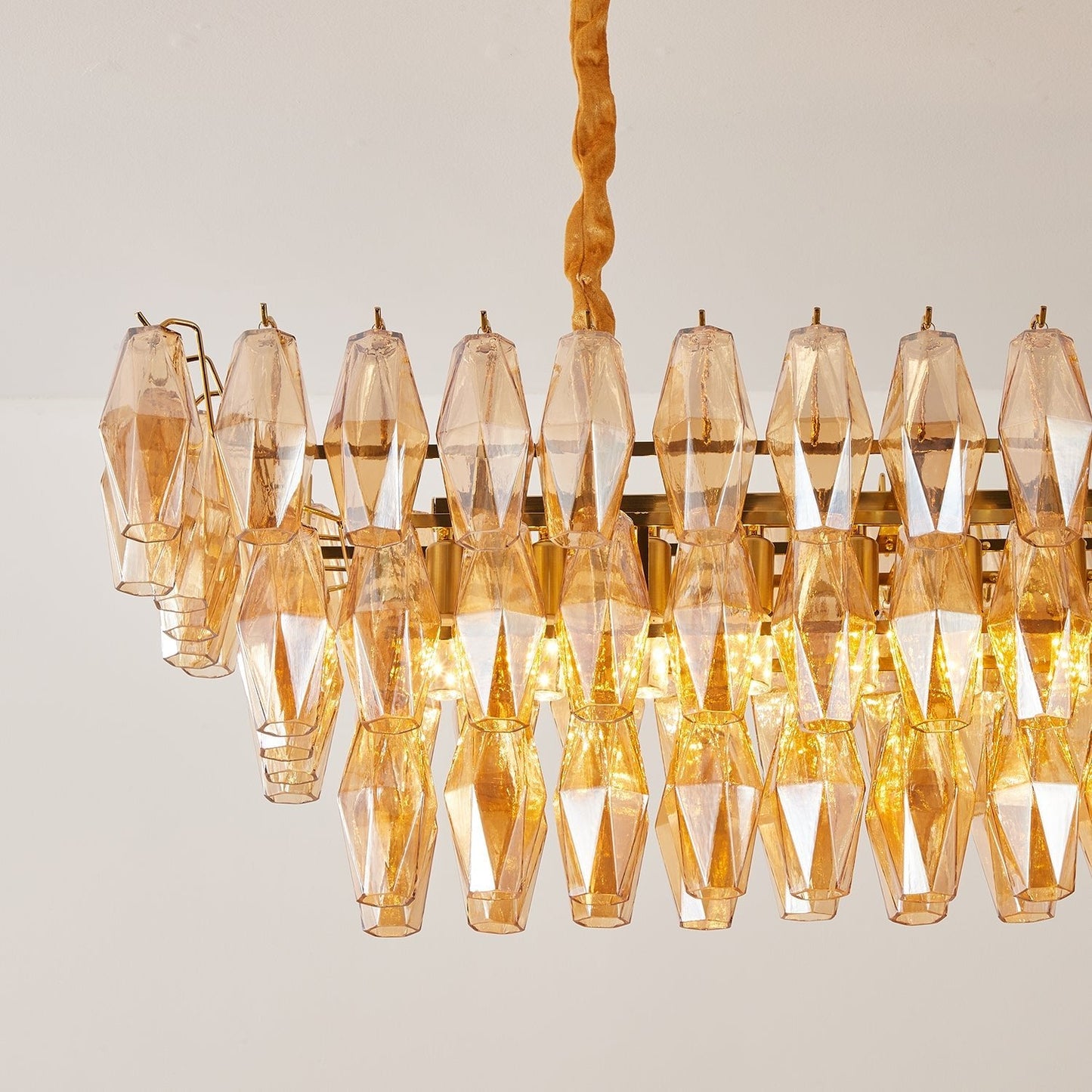 Amber Prism Glass Chandelier - YIOSI