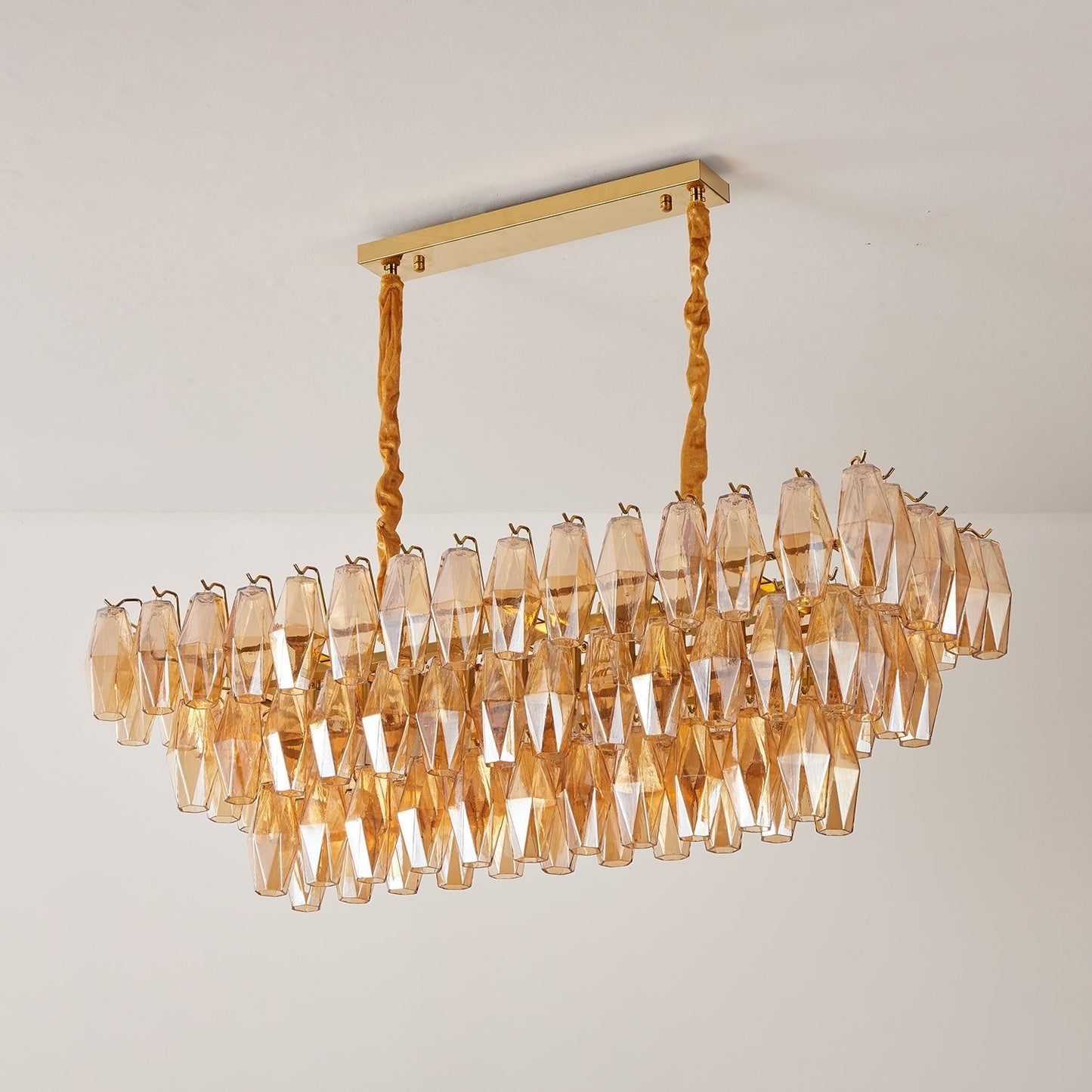 Amber Prism Glass Chandelier - YIOSI