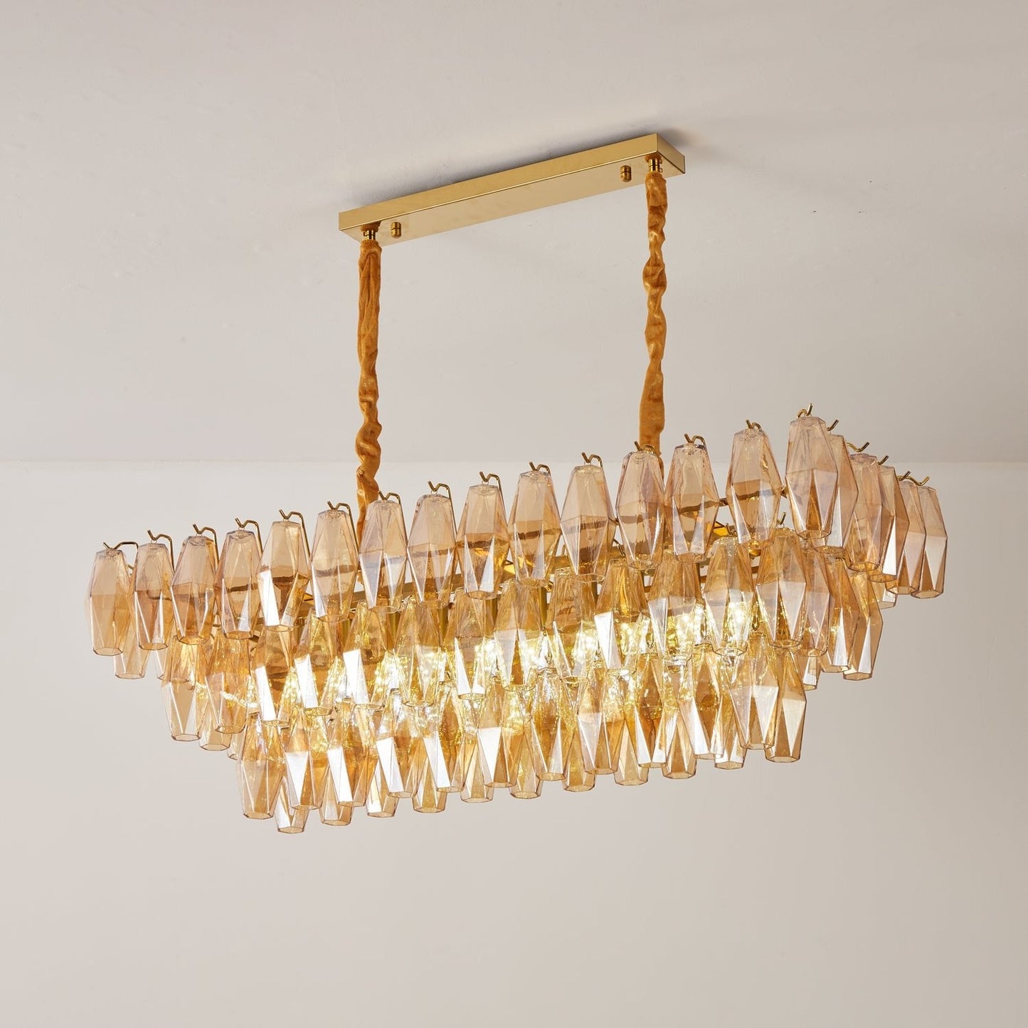 Amber Prism Glass Chandelier - YIOSI