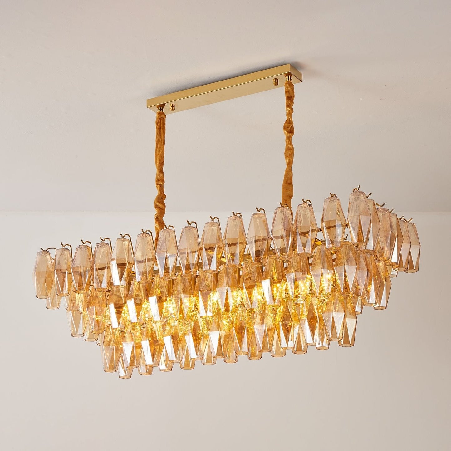 Amber Prism Glass Chandelier - YIOSI