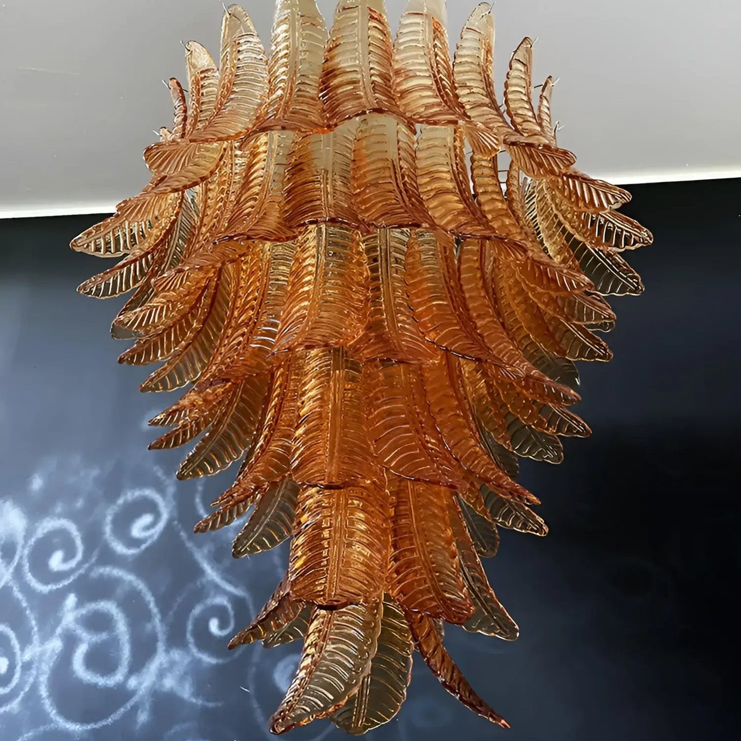 Amber Leaf Cascade Chandelier - YIOSI