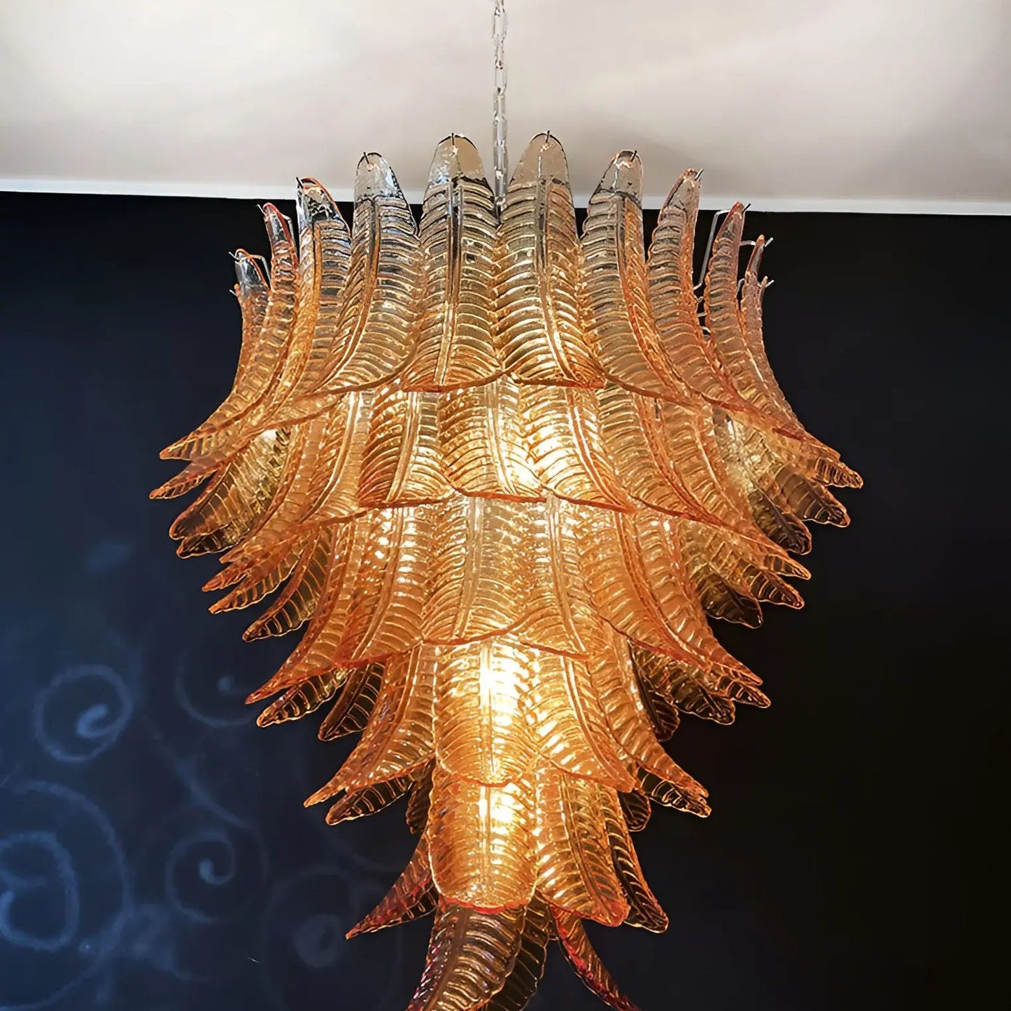 Amber Leaf Cascade Chandelier - YIOSI