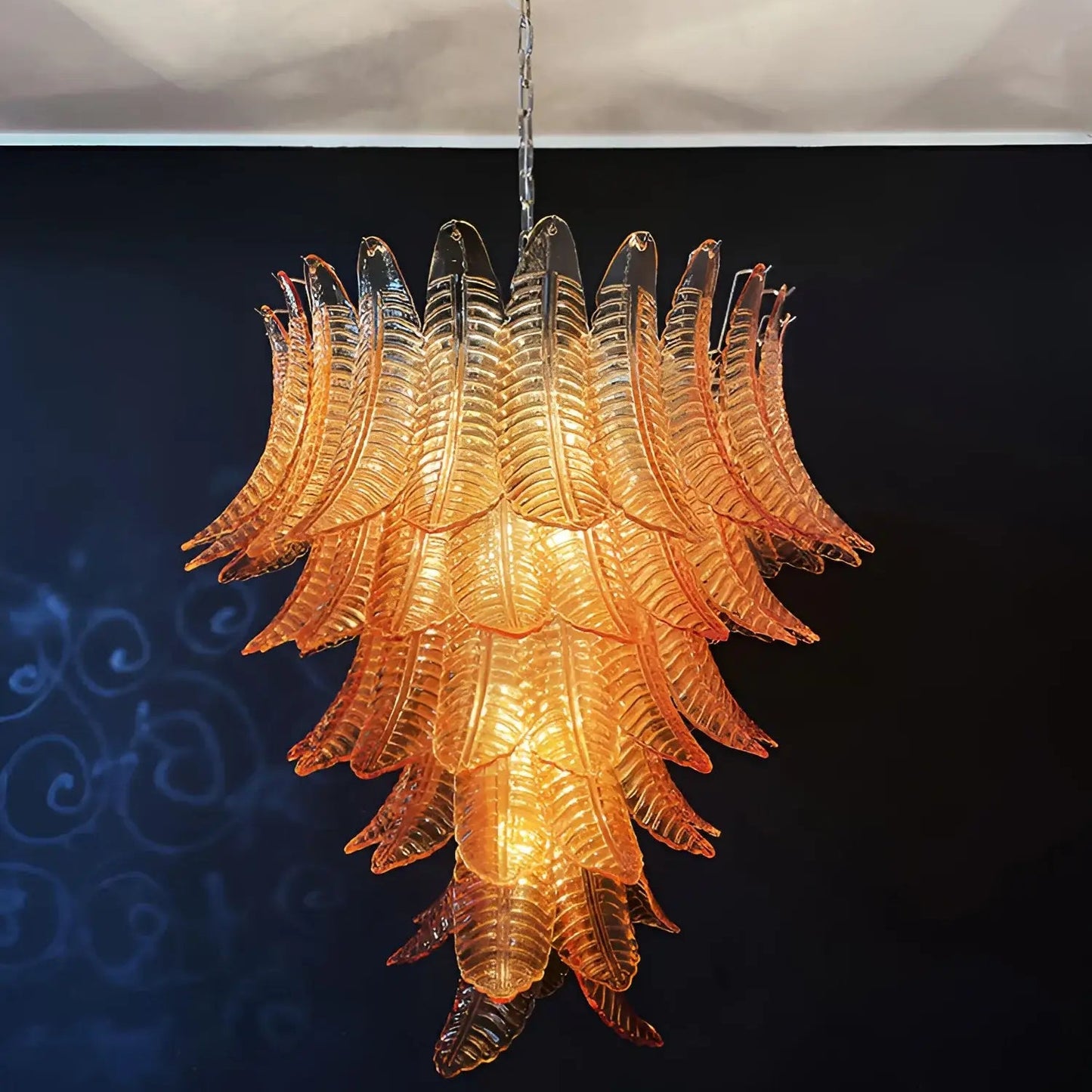 Amber Leaf Cascade Chandelier - YIOSI