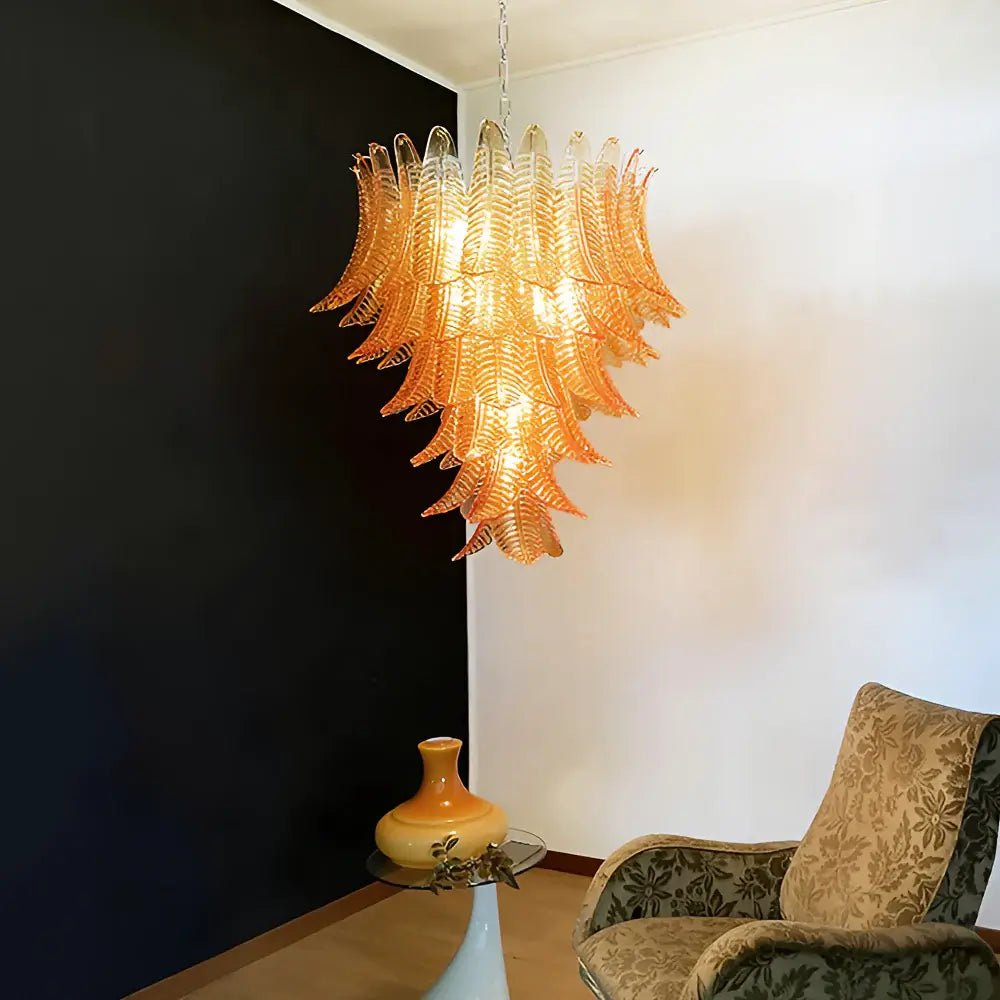 Amber Leaf Cascade Chandelier - YIOSI