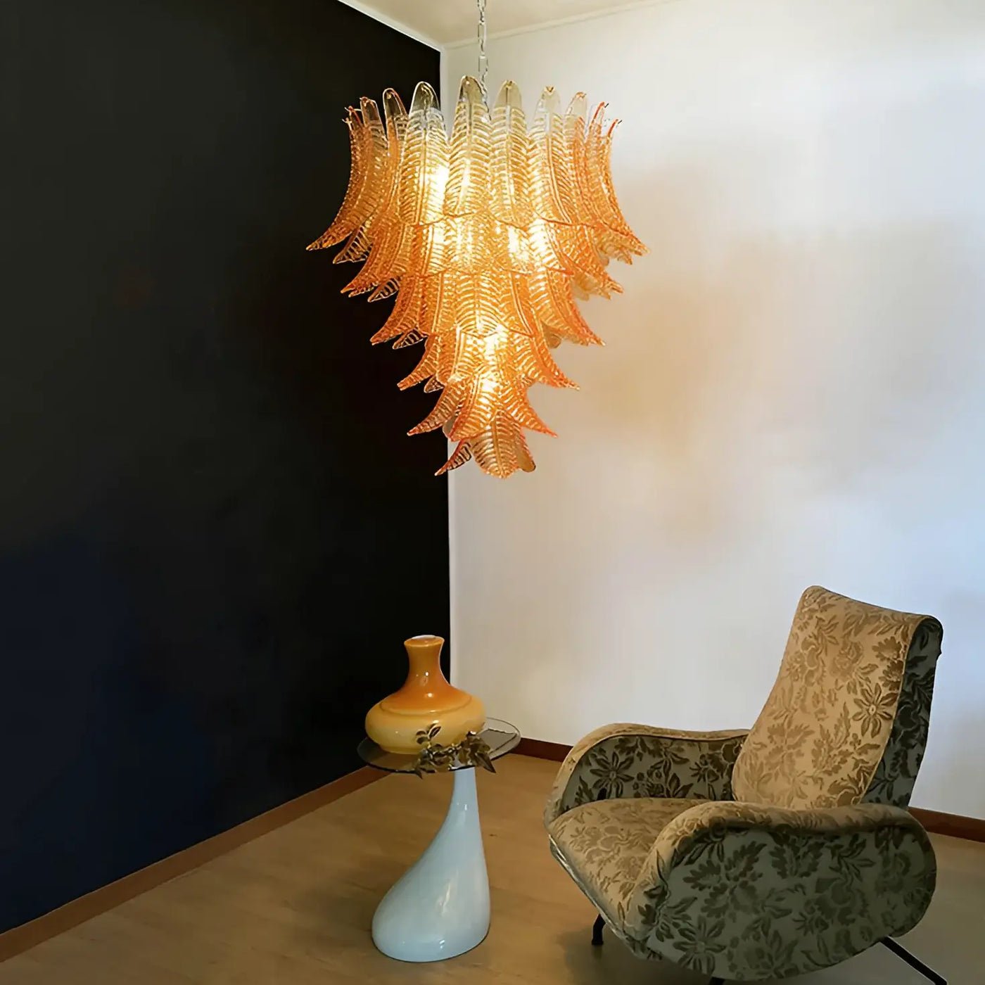 Amber Leaf Cascade Chandelier - YIOSI