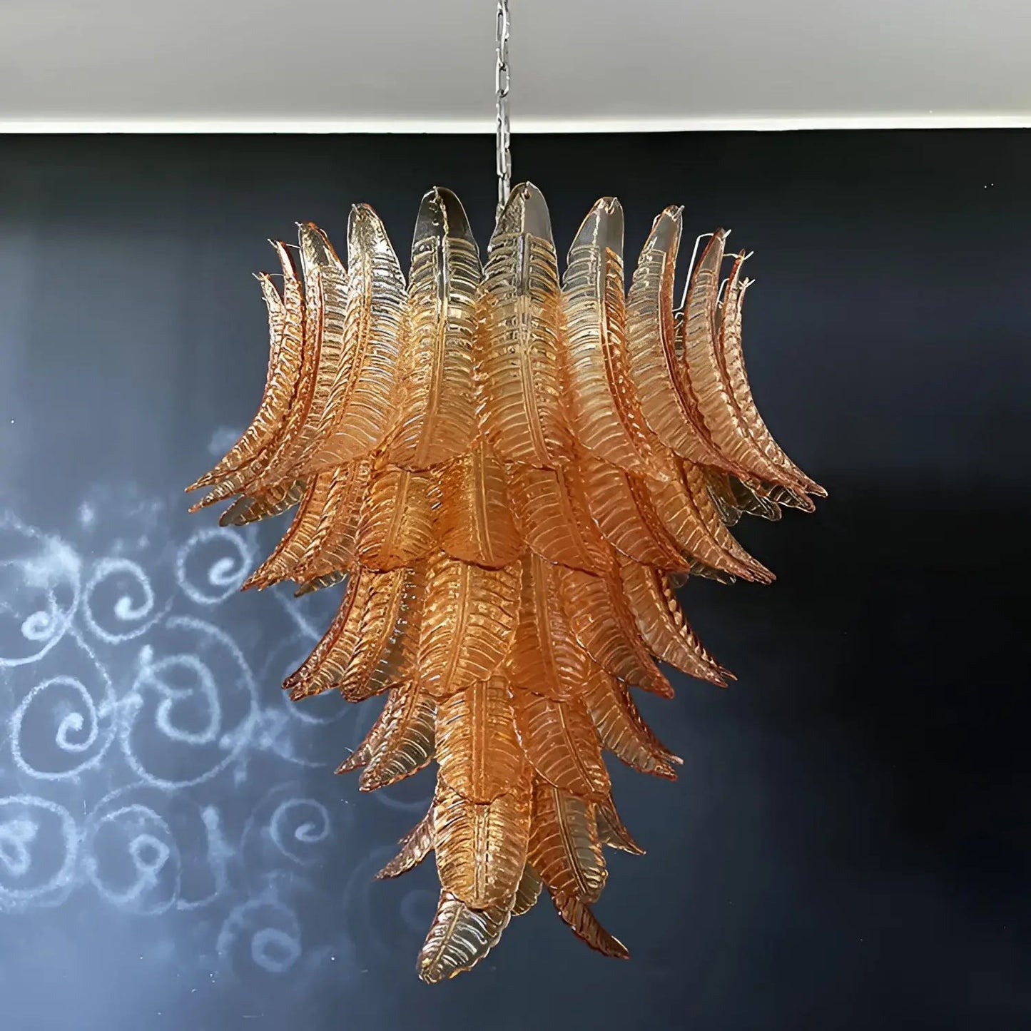 Amber Leaf Cascade Chandelier - YIOSI