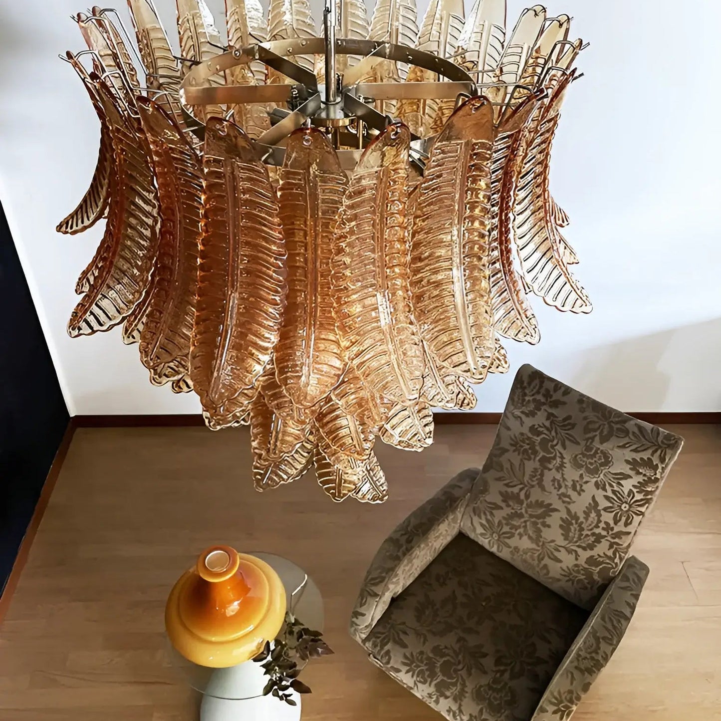 Amber Leaf Cascade Chandelier - YIOSI