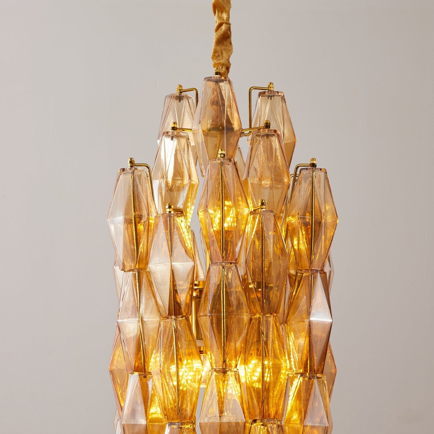Amber Prism Long Chandelier - YIOSI