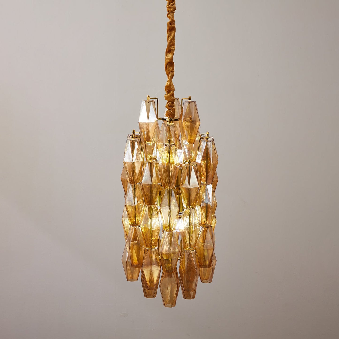 Amber Prism Long Chandelier - YIOSI