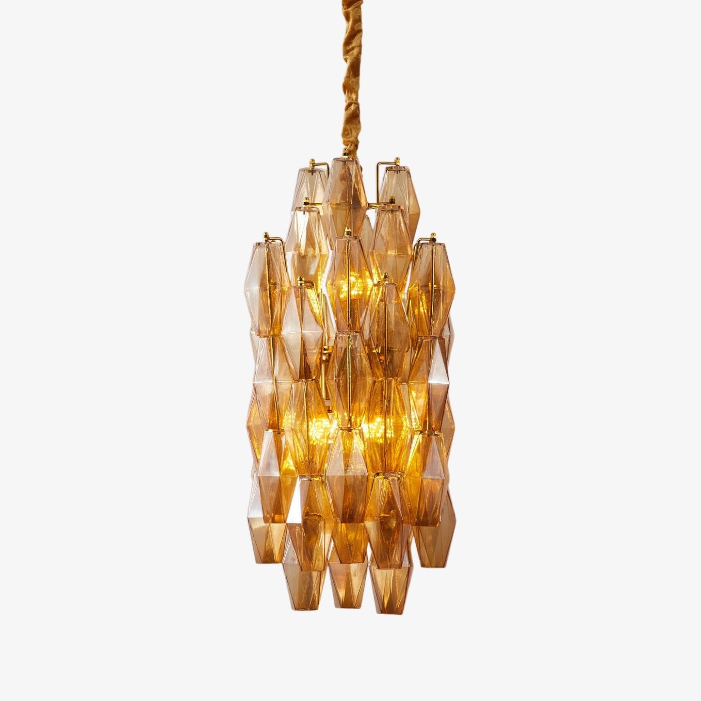 Amber Prism Long Chandelier - YIOSI