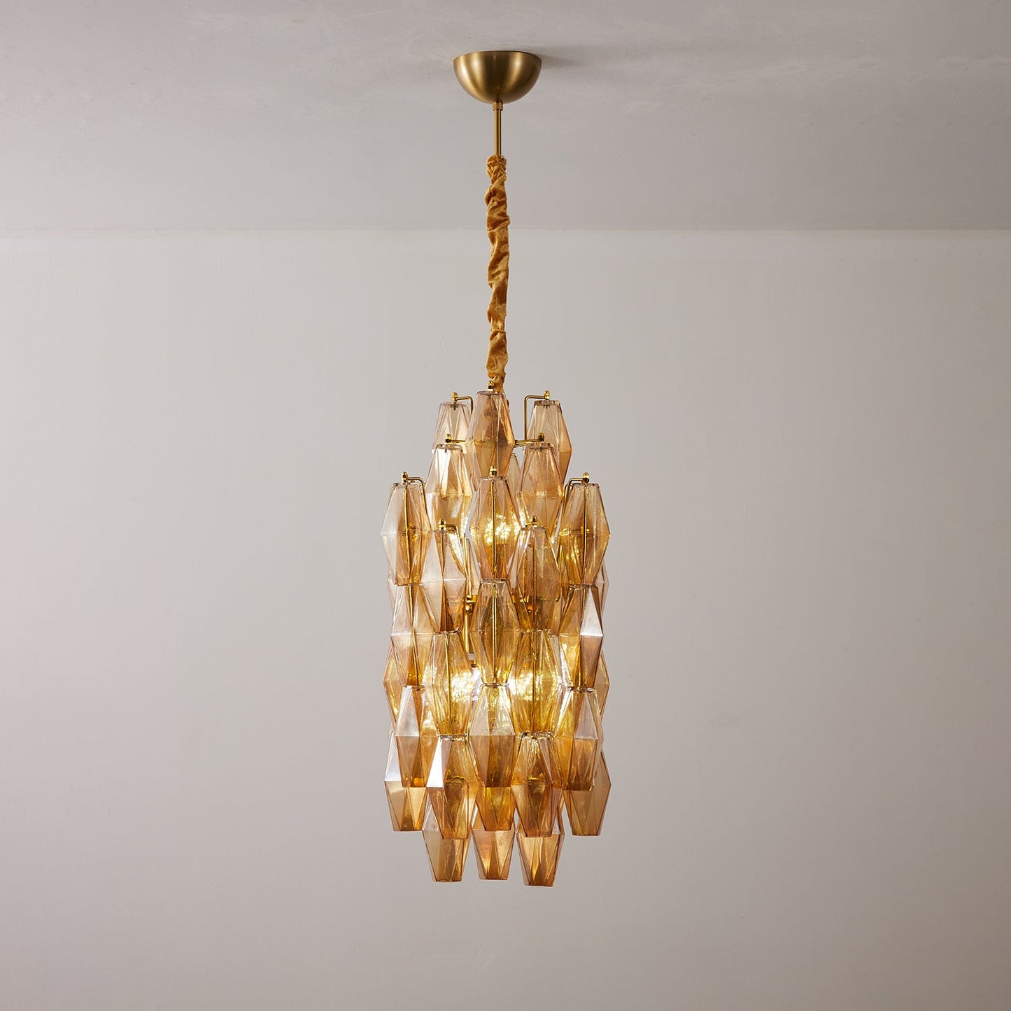 Amber Prism Long Chandelier - YIOSI