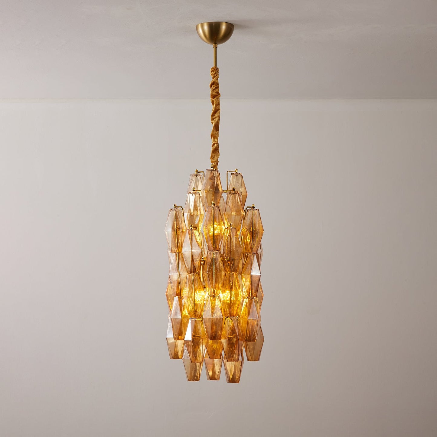 Amber Prism Long Chandelier - YIOSI