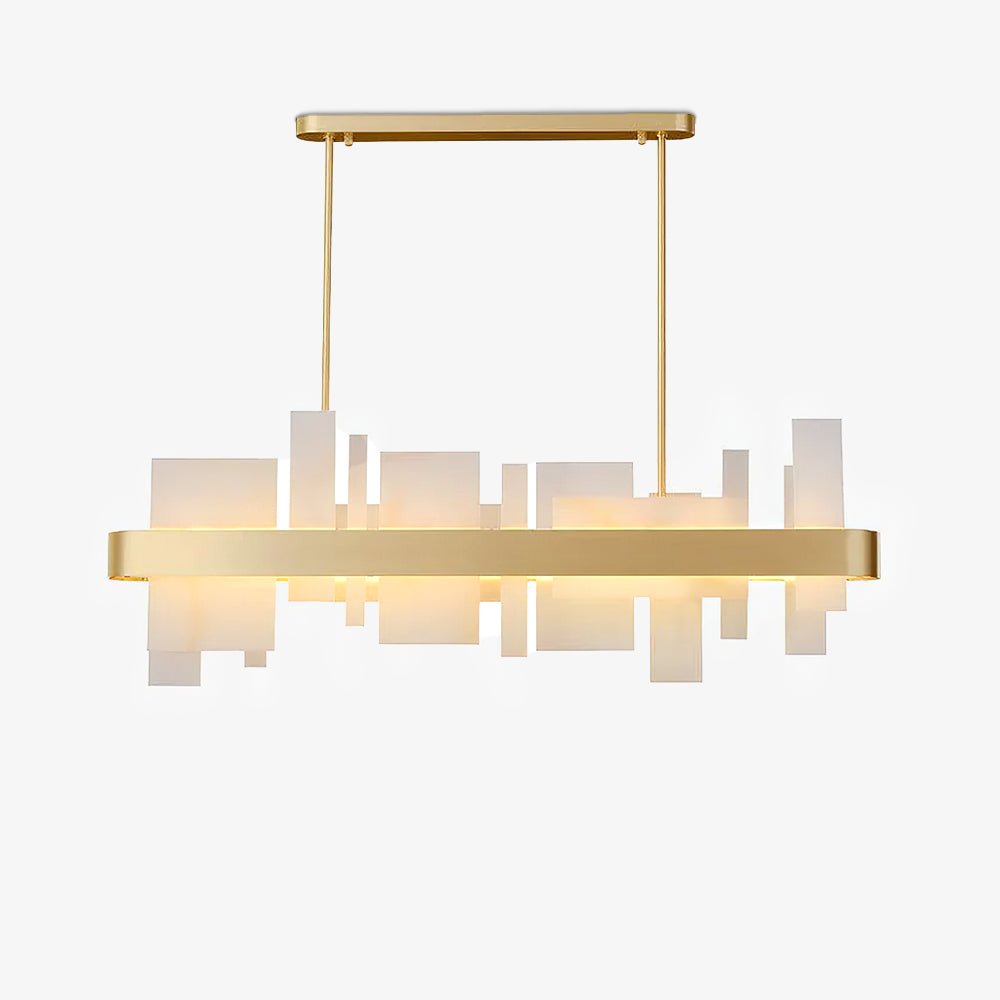Amelie Brushed Brass & White LED Chandelier – Modern Luxury Lighting