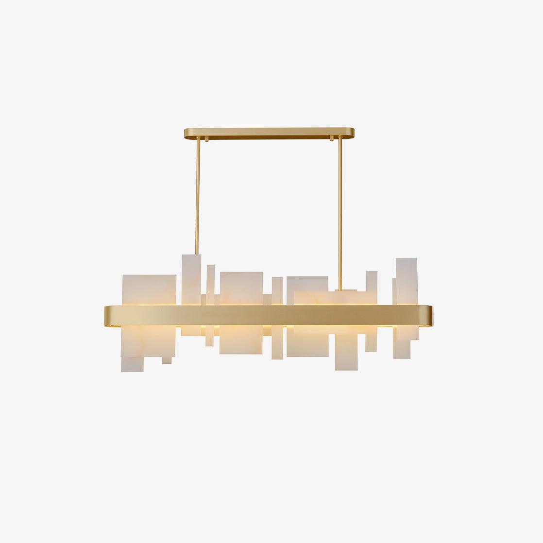 Amelie Brushed Brass & White LED Chandelier – Modern Luxury Lighting